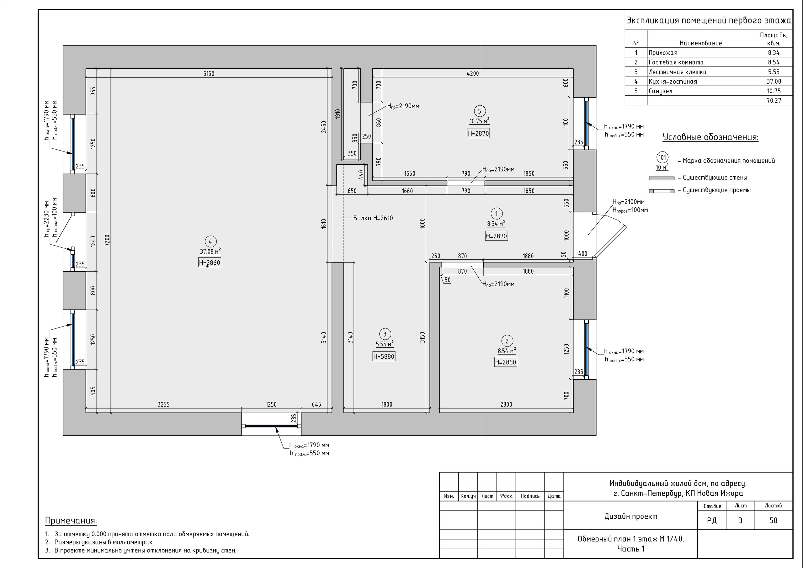 Двухэтажный дом в Новой Ижоре. Студия обмеров и проектирования