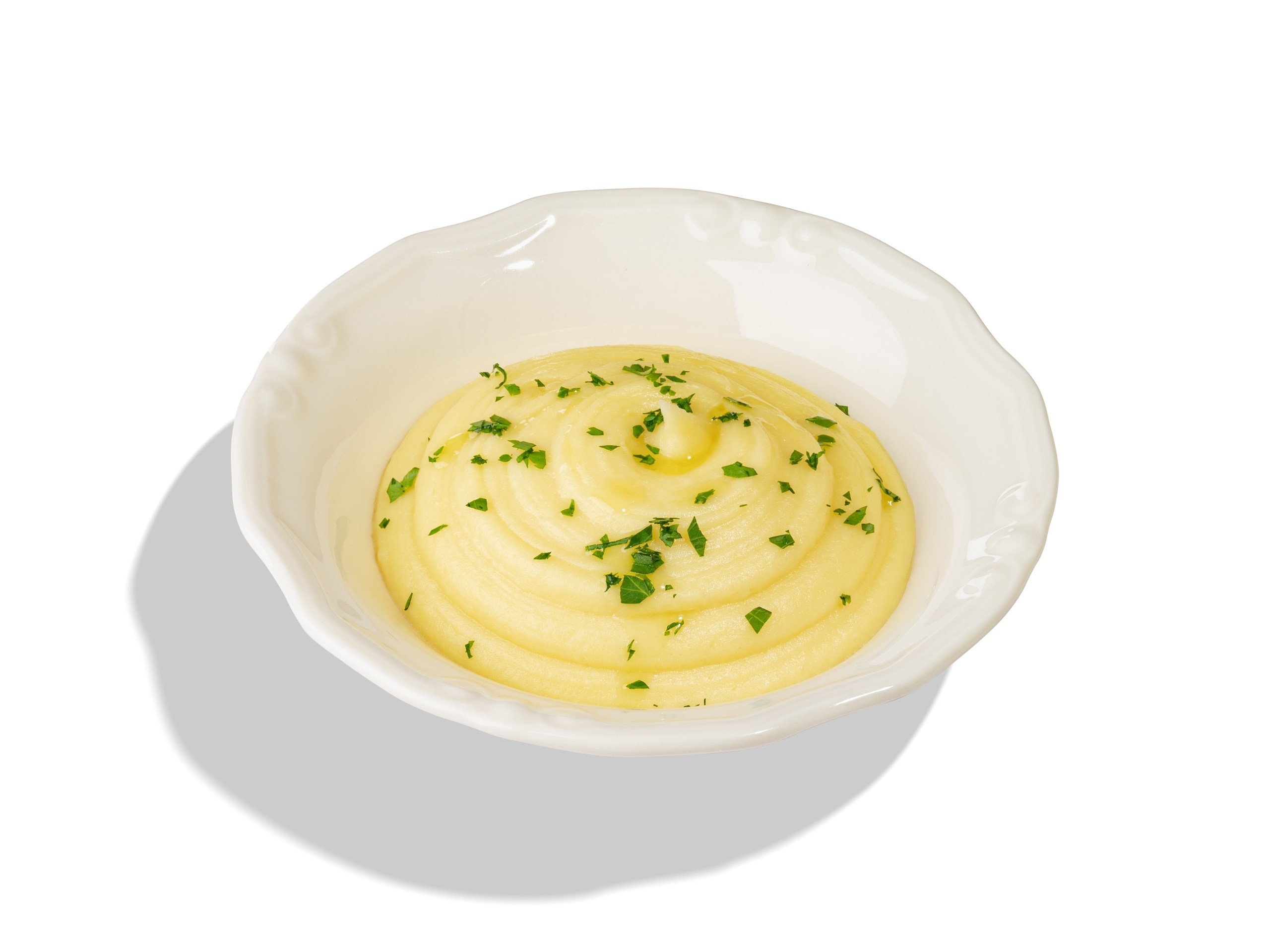 ПЮРЕ КАРТОФЕЛЬНОЕ — 290Р. Воздушное картофельное пюре с добавлением и свежих листьев петрушки.