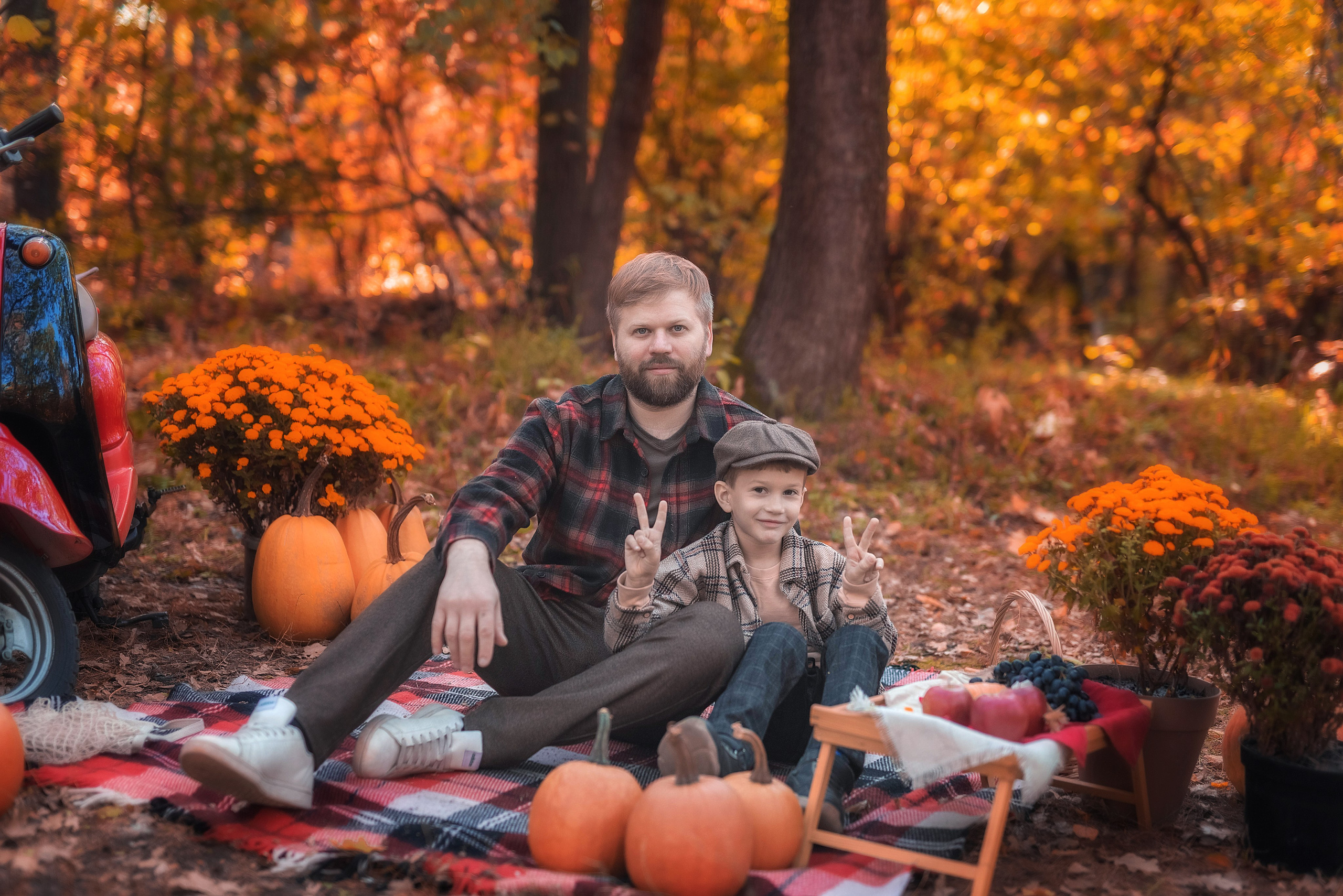 Осенняя фотосессия в лесу. Семейный, детский фотограф в Воронеже Анна Никитина
