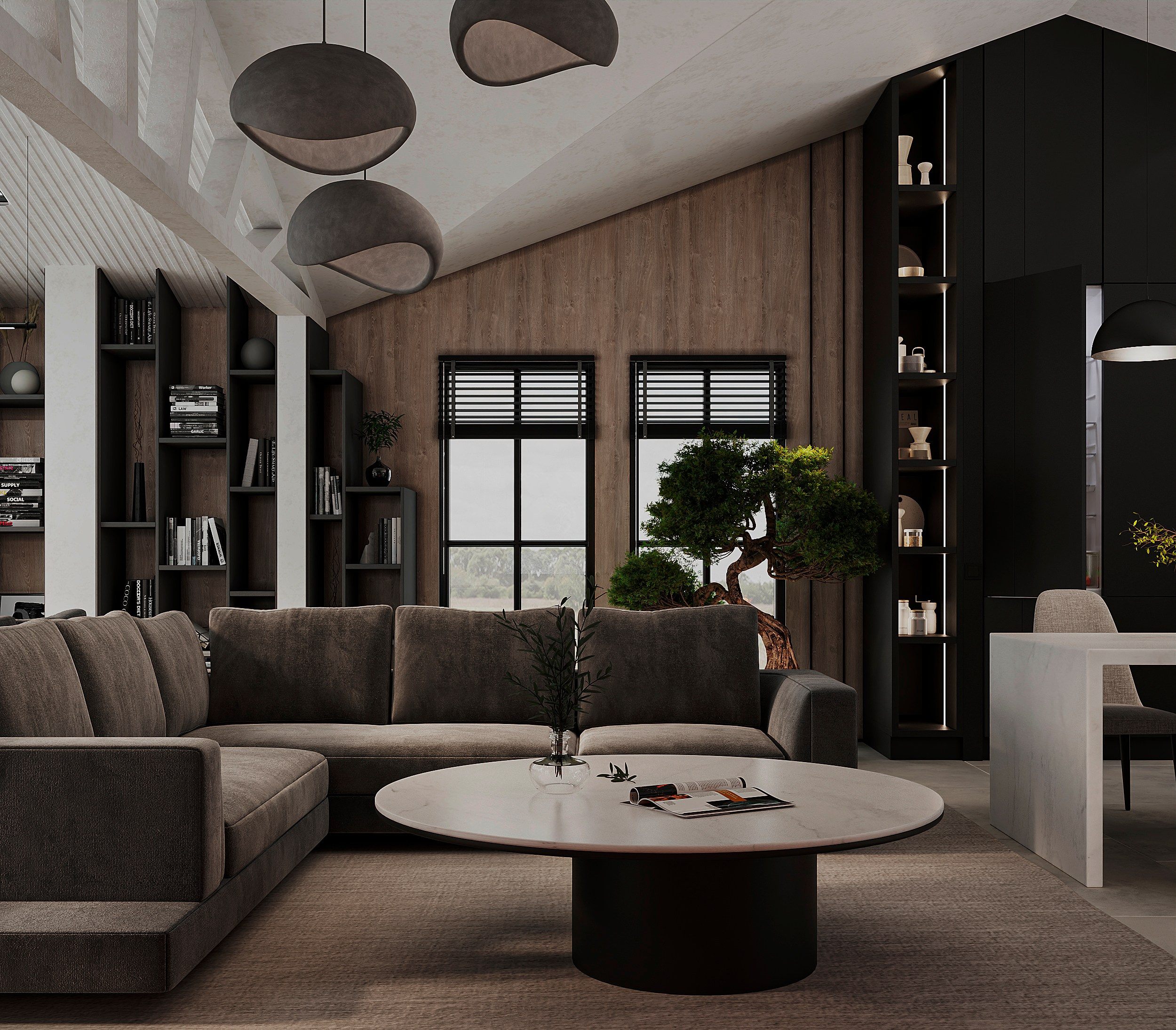 Кухня — Гостиная и прихожая в одном помещении 🤍