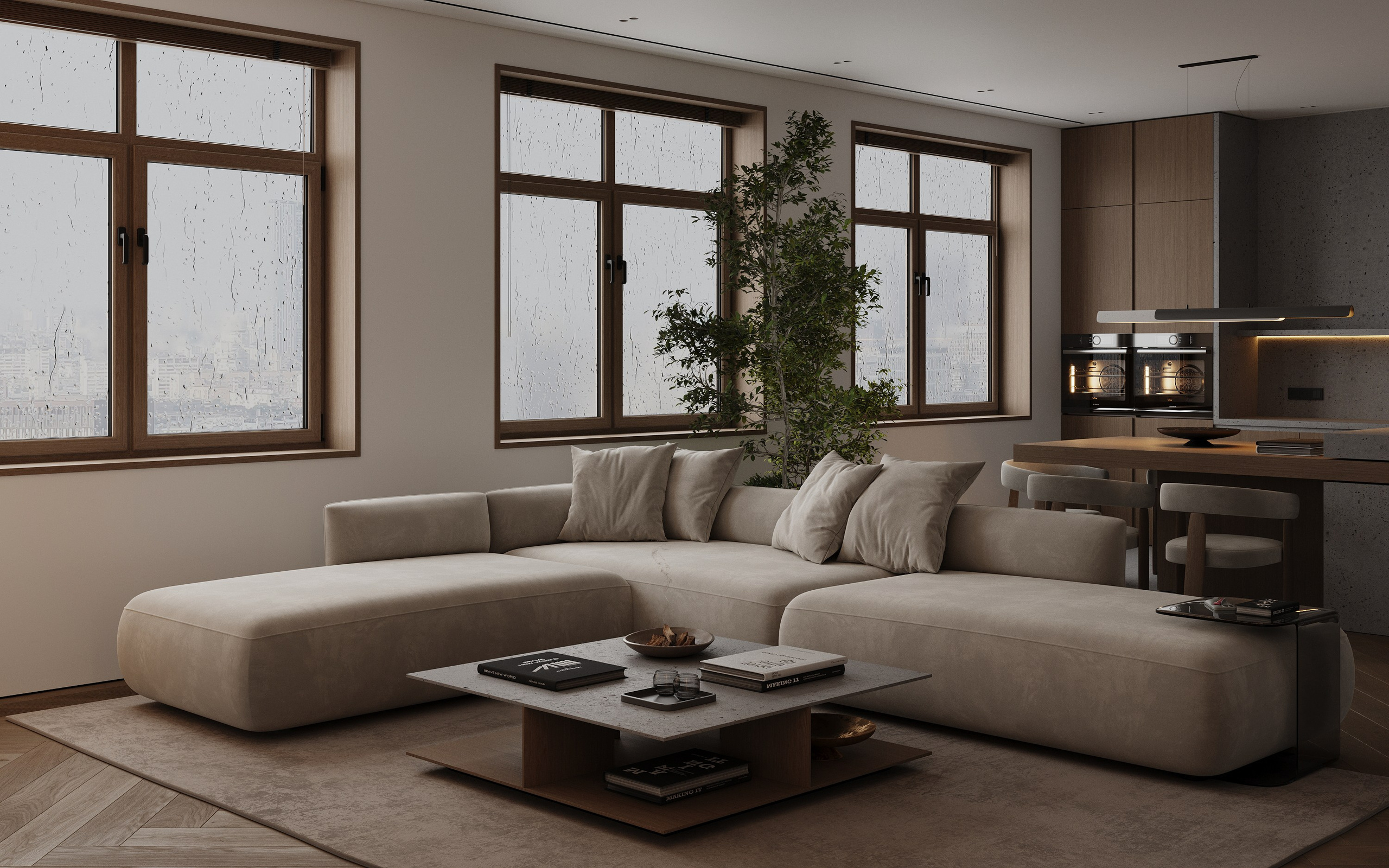 Кухня- гостиная. 3D визуализатор