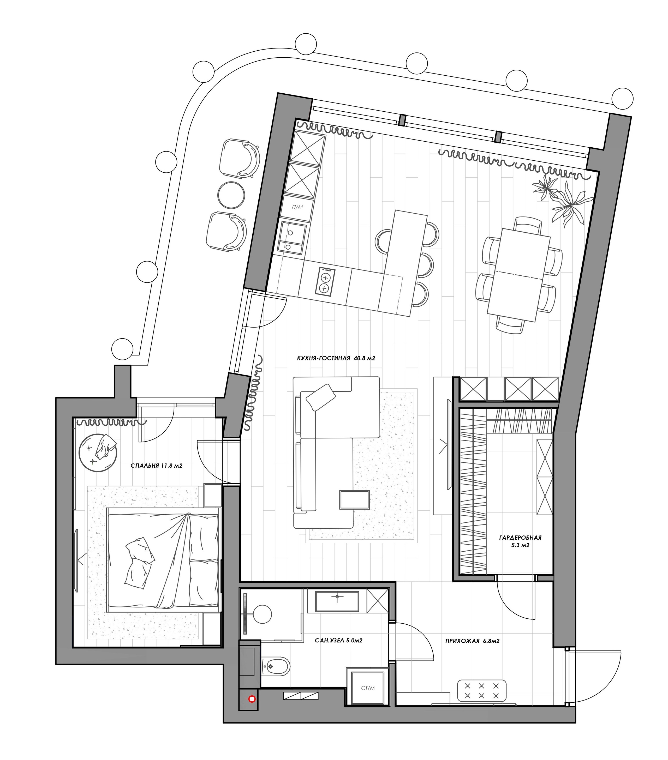 Планировка квартиры в ЖК Мore