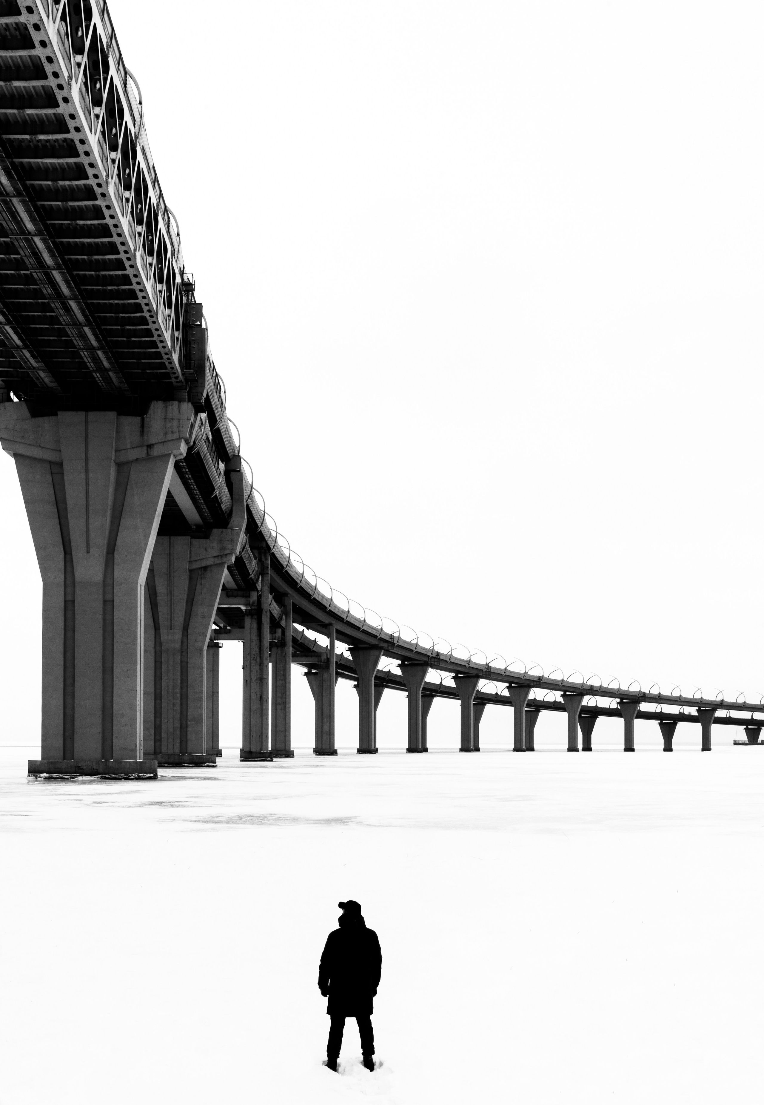 Зимний пейзаж, зимний минимализм в Санкт-Петербурге, Канонерский остров, Канонерский остров зимой, Канонерский мост Санкт-Петербург, минимализм, ЗСД 