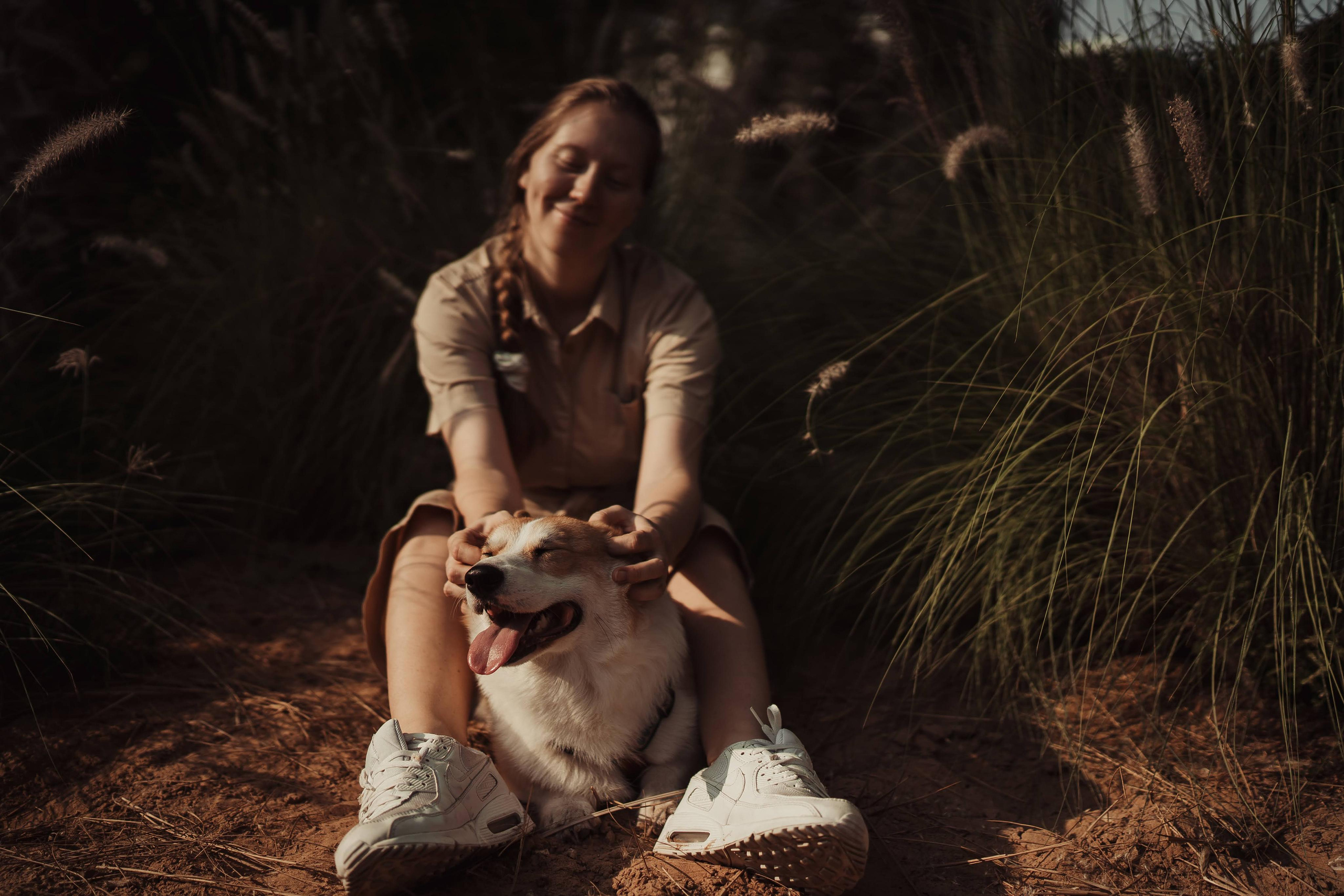 Family photo shoot. Real moments between people and their dogs