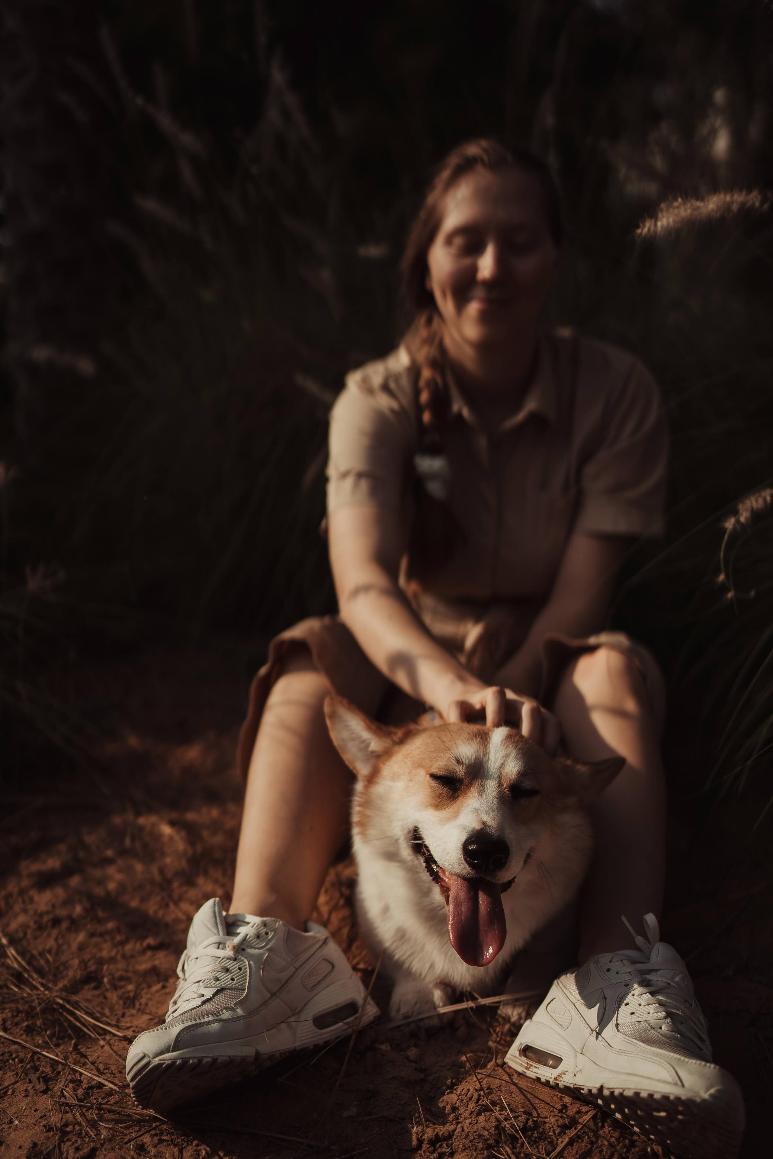 Family photo shoot. Real moments between people and their dogs