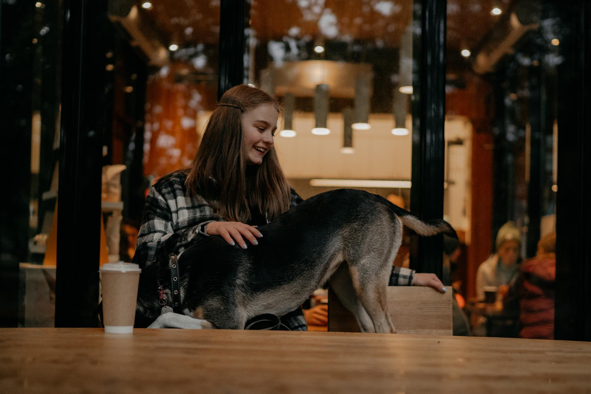 Elena and Molli. Real moments between people and their dogs