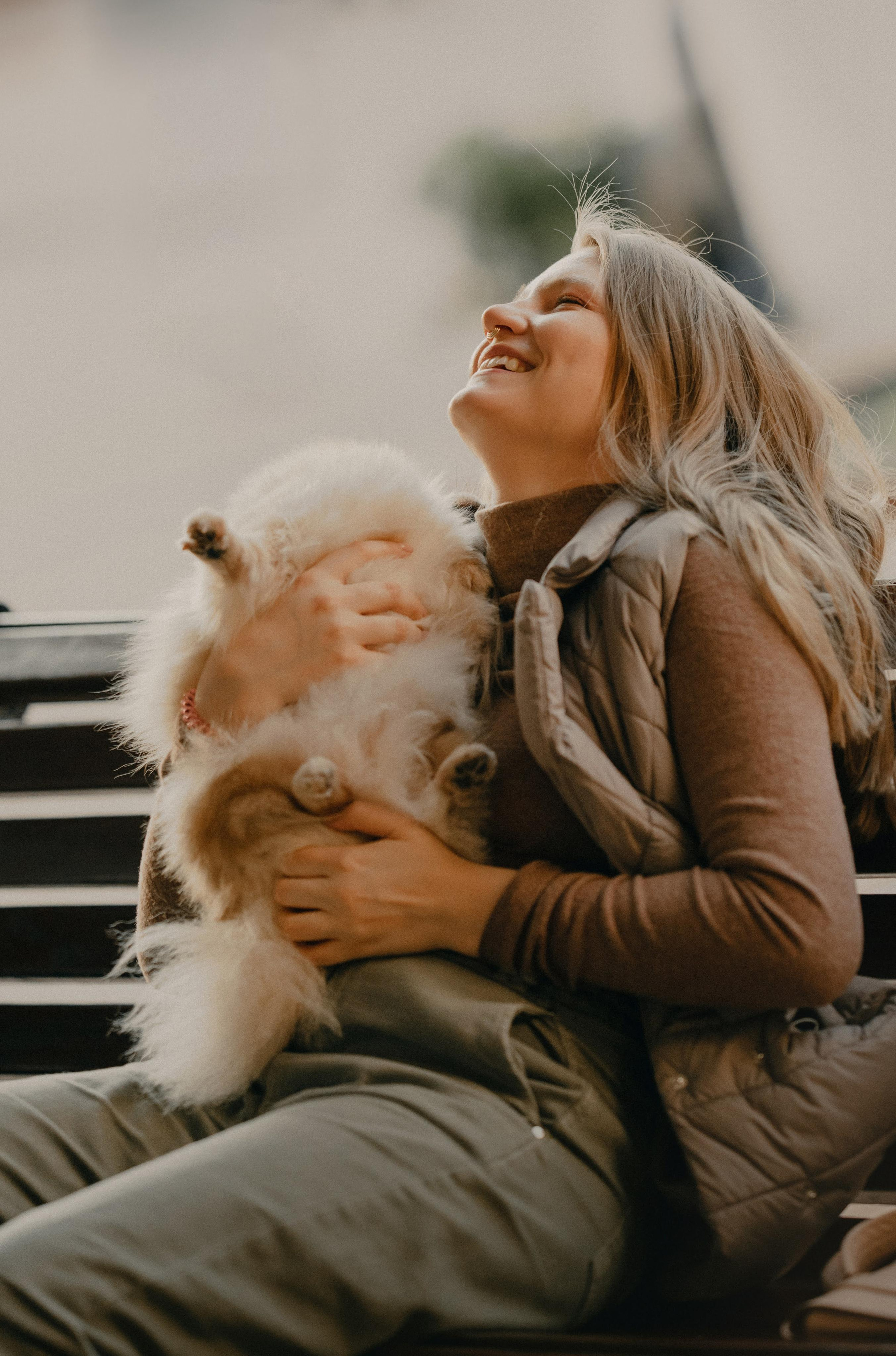 Anastasia and Vesta. Real moments between people and their dogs
