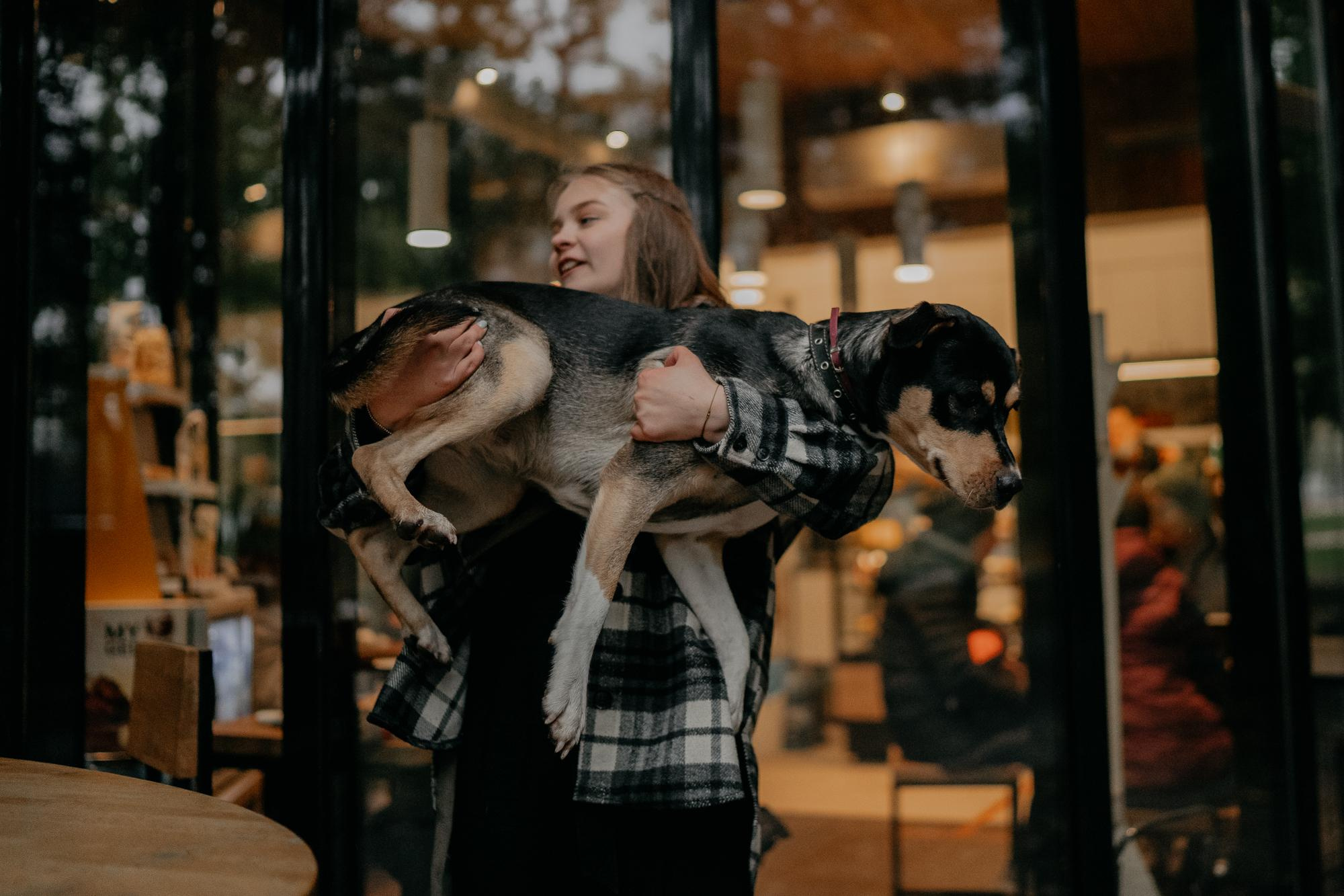 Elena and Molli. Real moments between people and their dogs