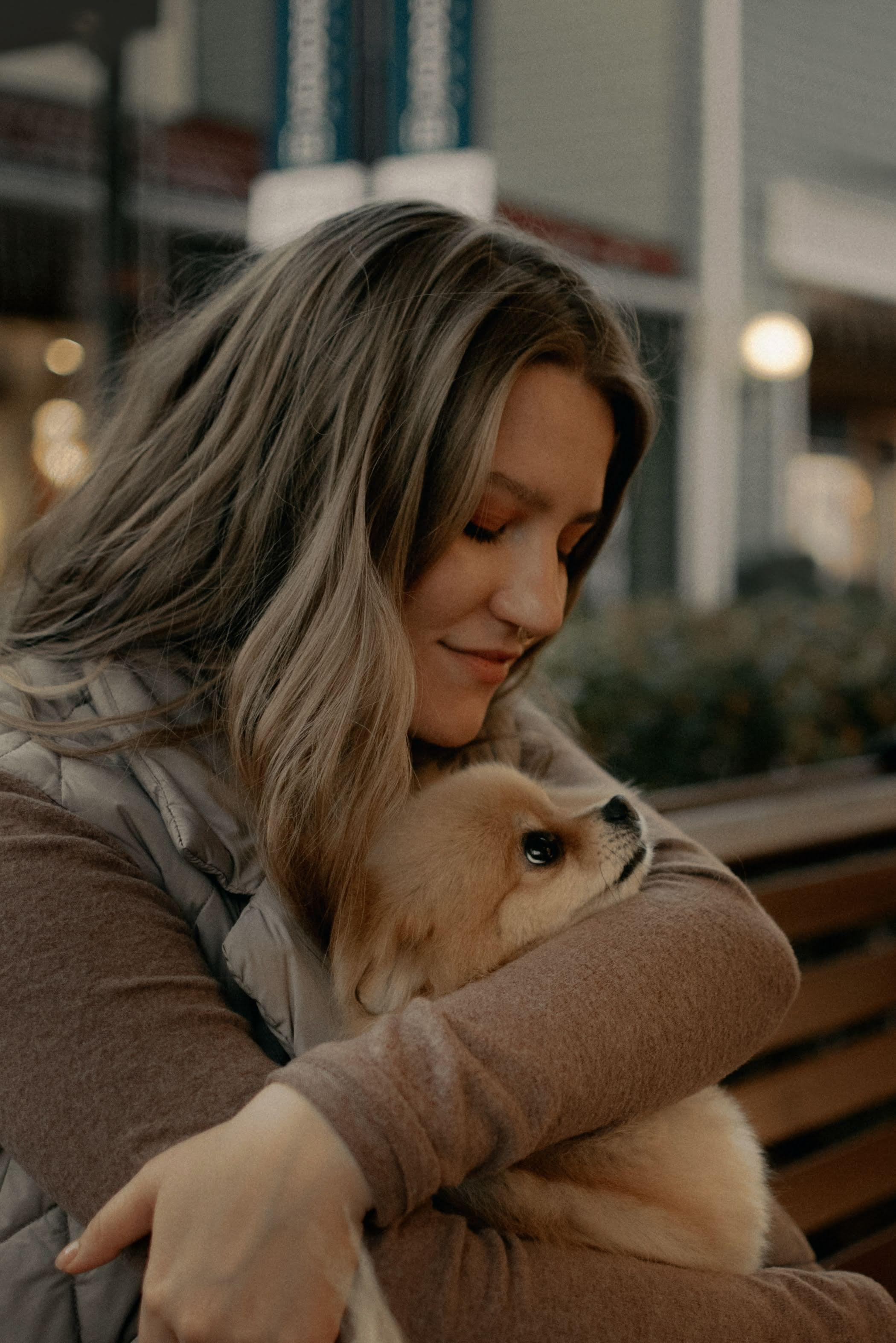 Anastasia and Vesta. Real moments between people and their dogs