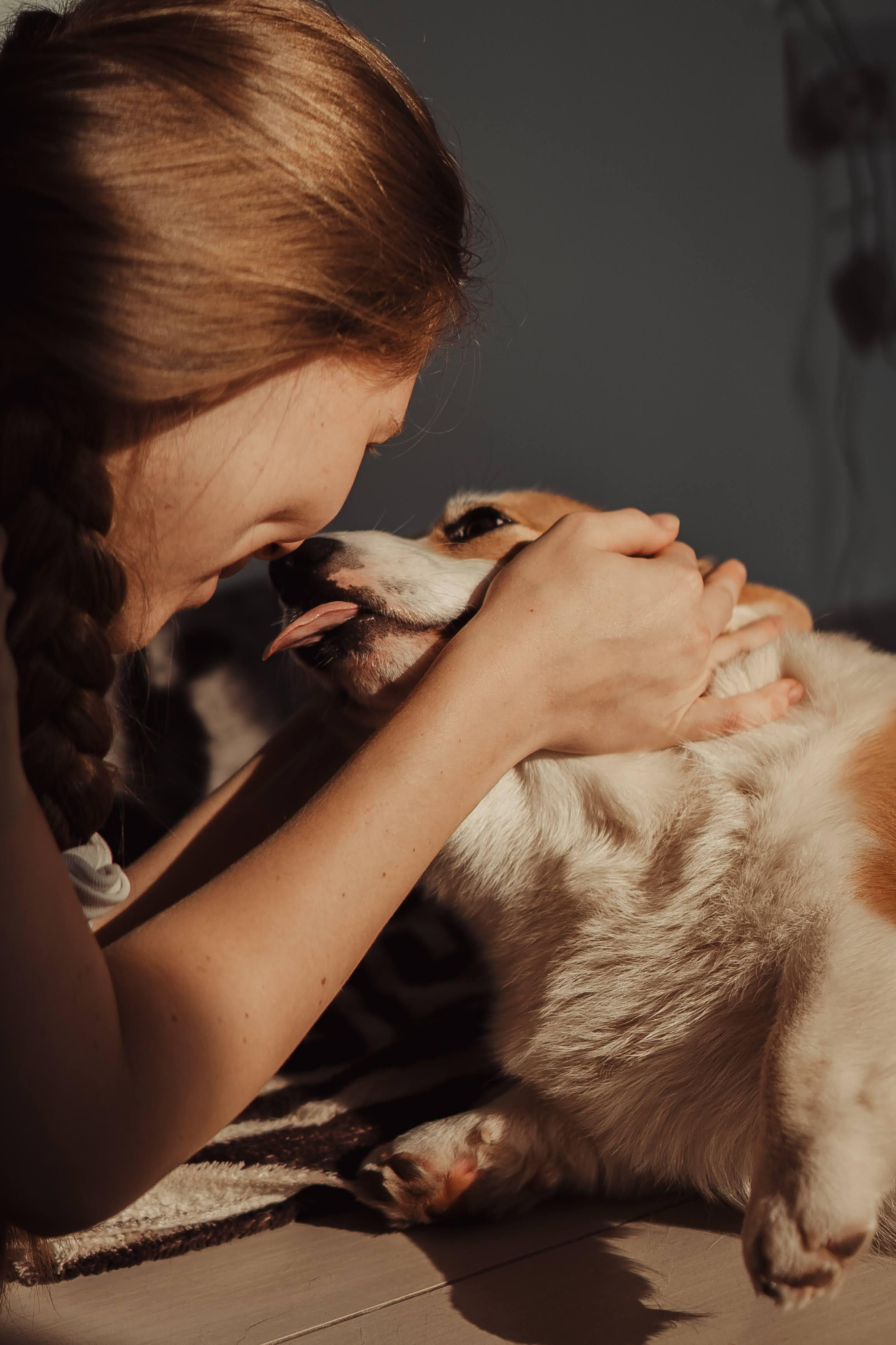 Family photo shoot. Real moments between people and their dogs