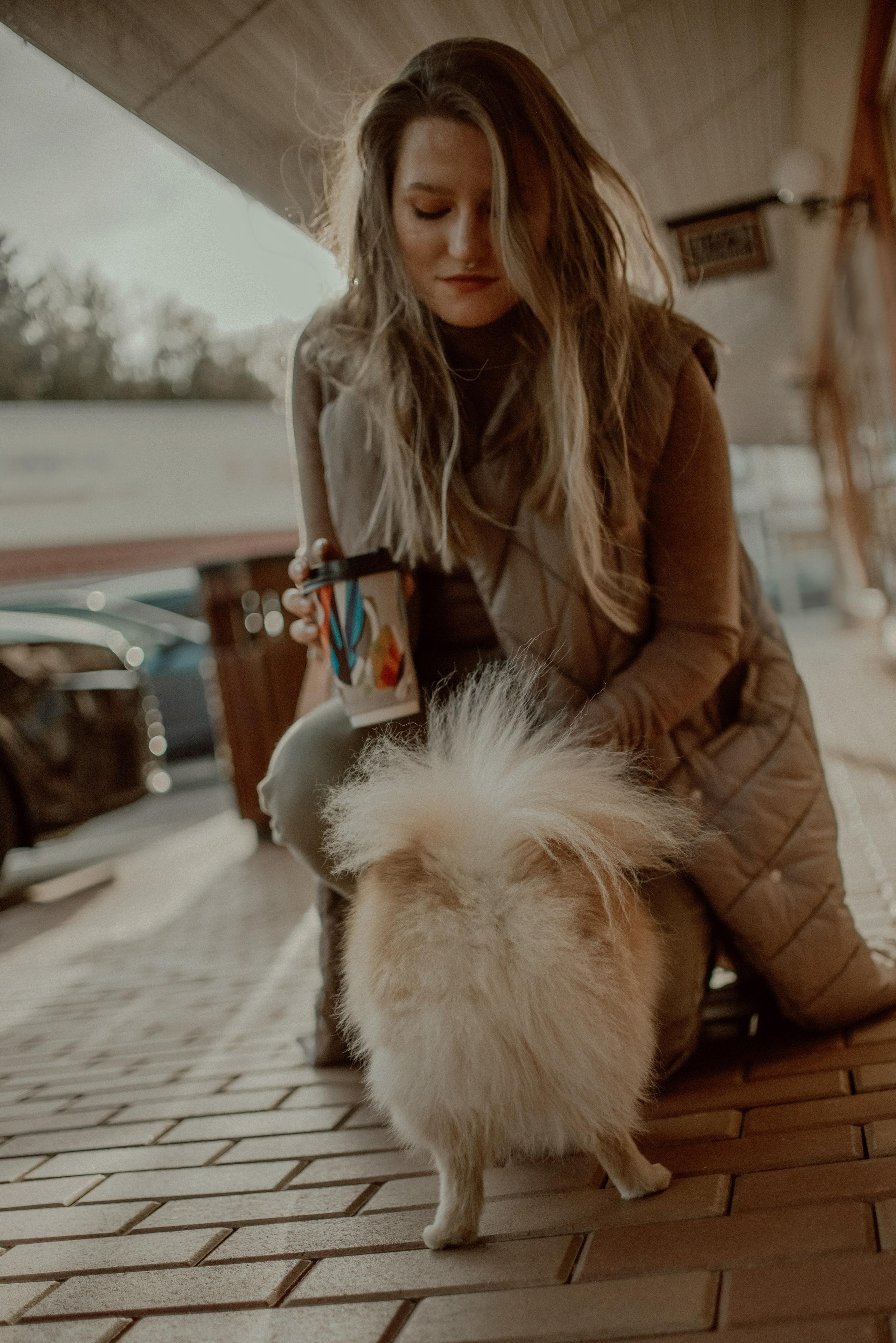 Anastasia and Vesta. Real moments between people and their dogs