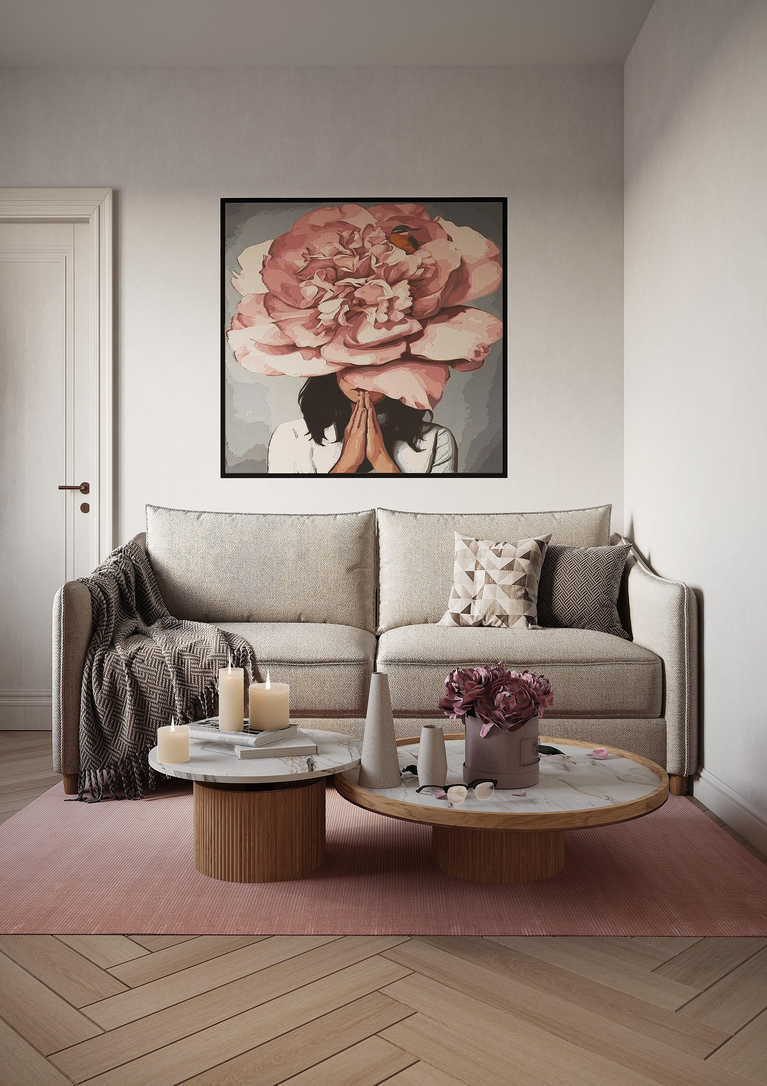 Просторная нежная квартира для милых девушек. Батракова Наталья дизайнер интерьеров Санкт-Петербург Москва Архангель