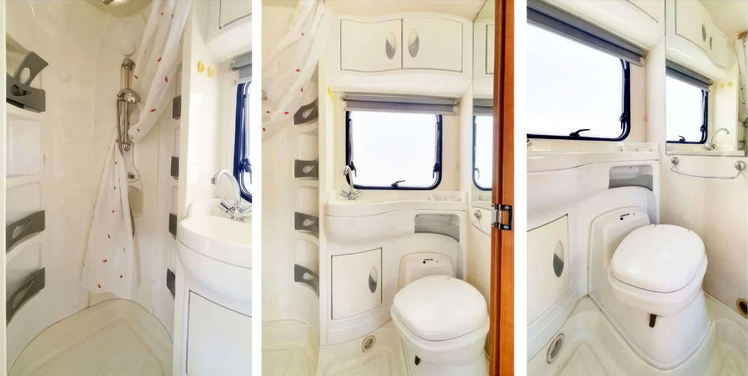 Санузел и душевая кабина. Умывальник. Кемпердлявас — аренда Автодома для путешествий по Беларуси и за ее пределами! Путешествуйте с комфортом!