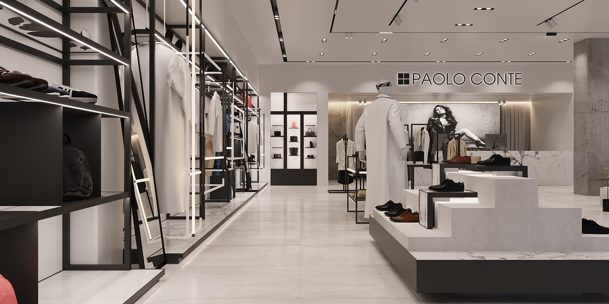 Обувной магазин Paolo Conte ТРЦ Афимолл Сити. Студия дизайна интерьера в Москве Калараш Александр