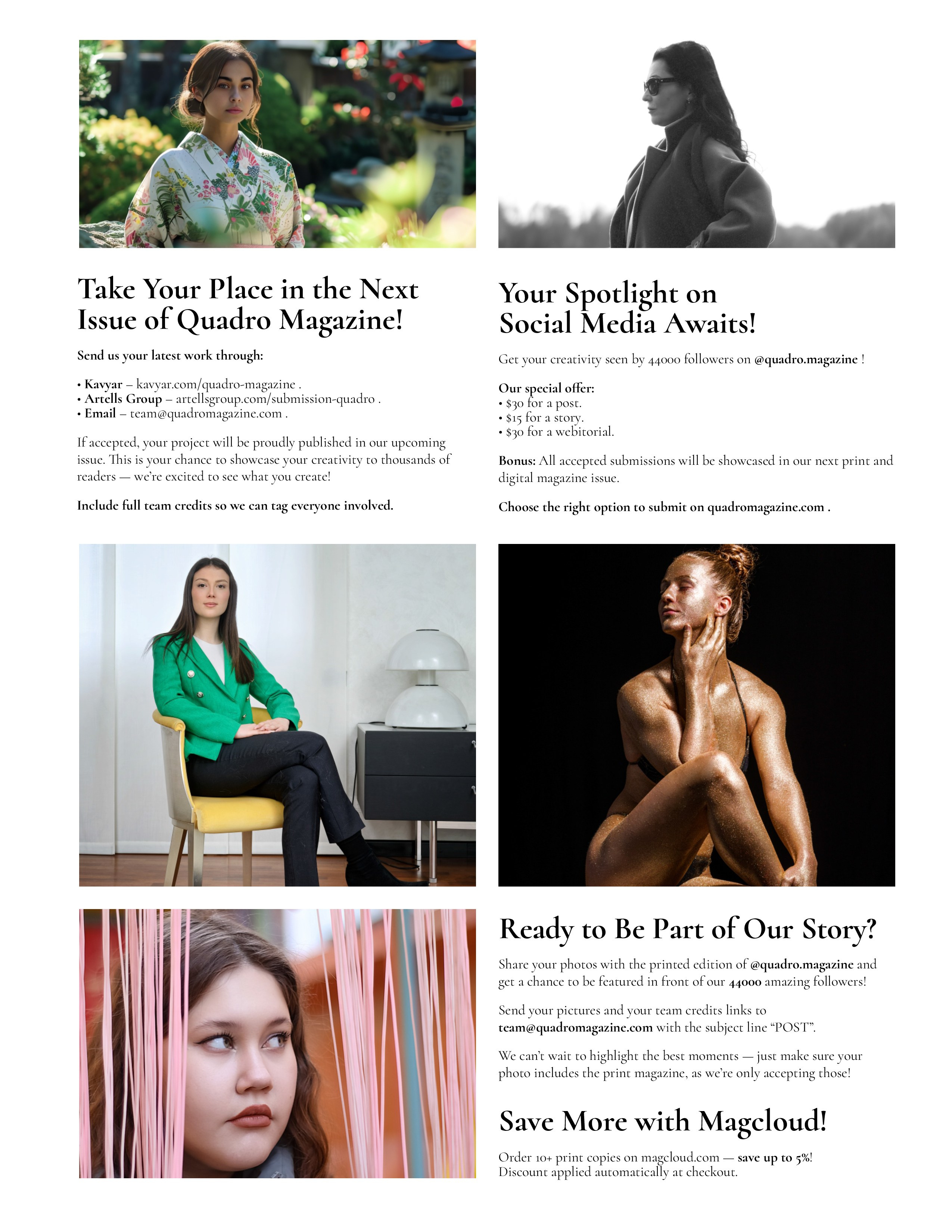 Публикации в журналах. Фотограф. Москва. Мужские и женские портреты