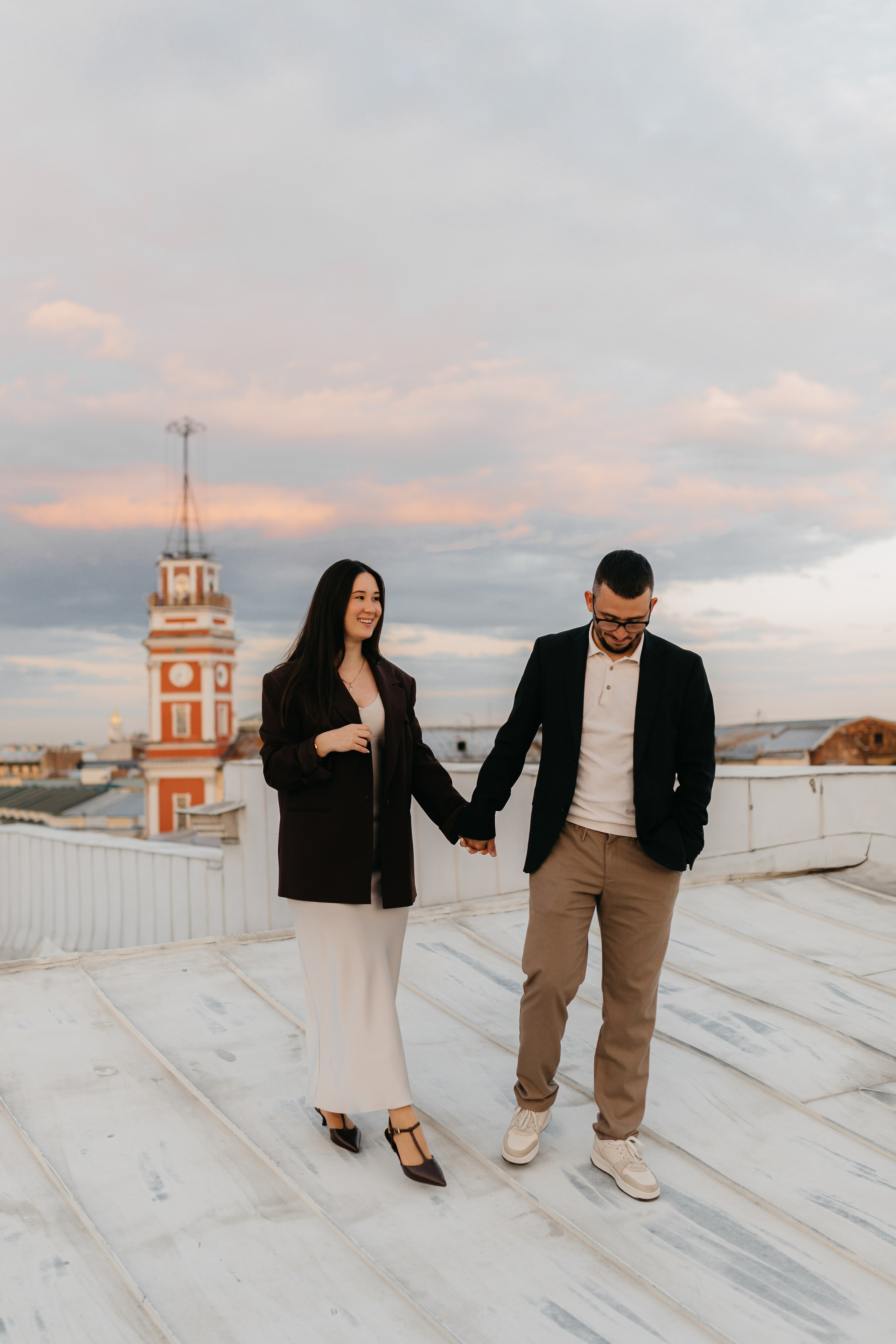 LoveStory на крышах Питера. Фотограф Санкт-Петербург Князева Елизавета