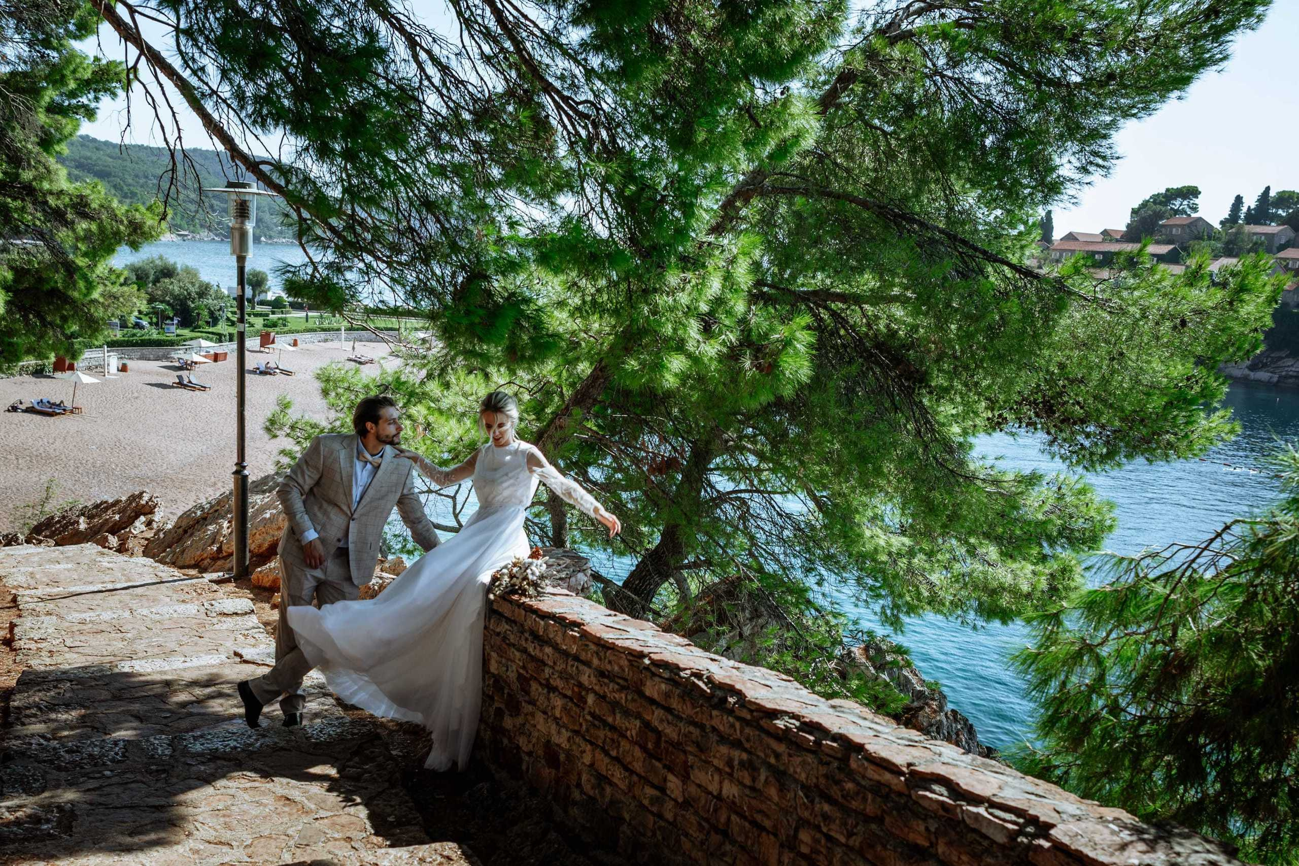 Свадебная фотосессия в Черногории Анфисы и Давида. Бизнес фотограф в Москве Алексей Кознев