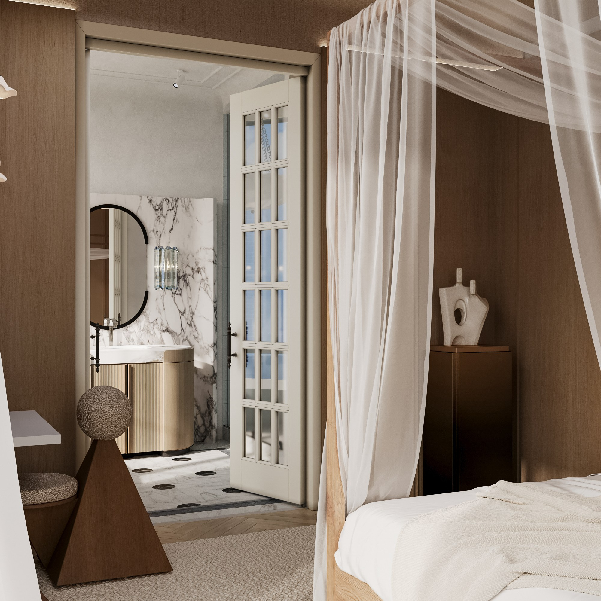 визуализация спальни, мастер-спальня, 3д визуализация спальни 