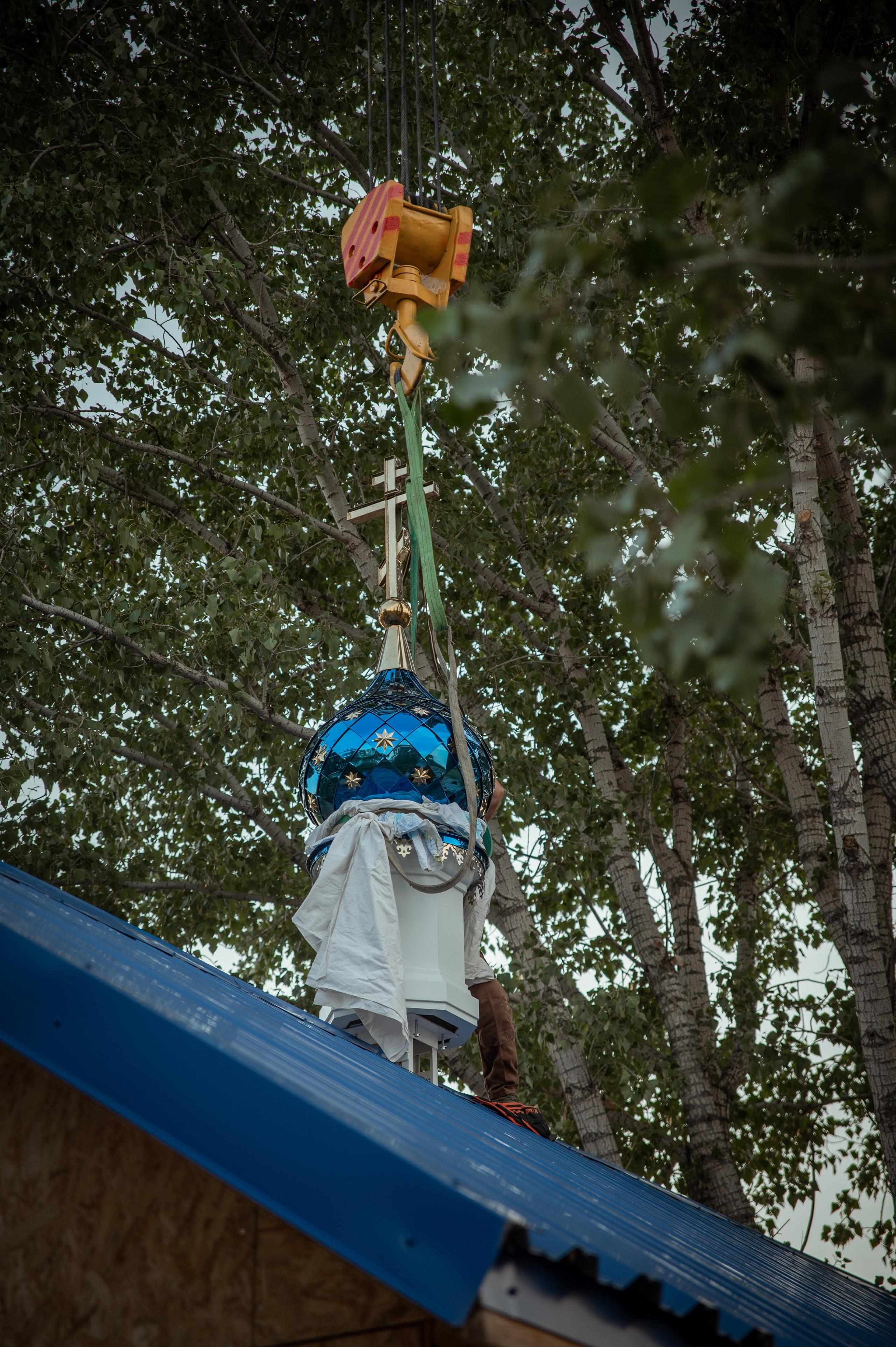 Освещение купола в храме Казанской иконы Божьей Матери х. Закутский. Церковный, семейный и репортажный фотограф Волгоград, Волжский