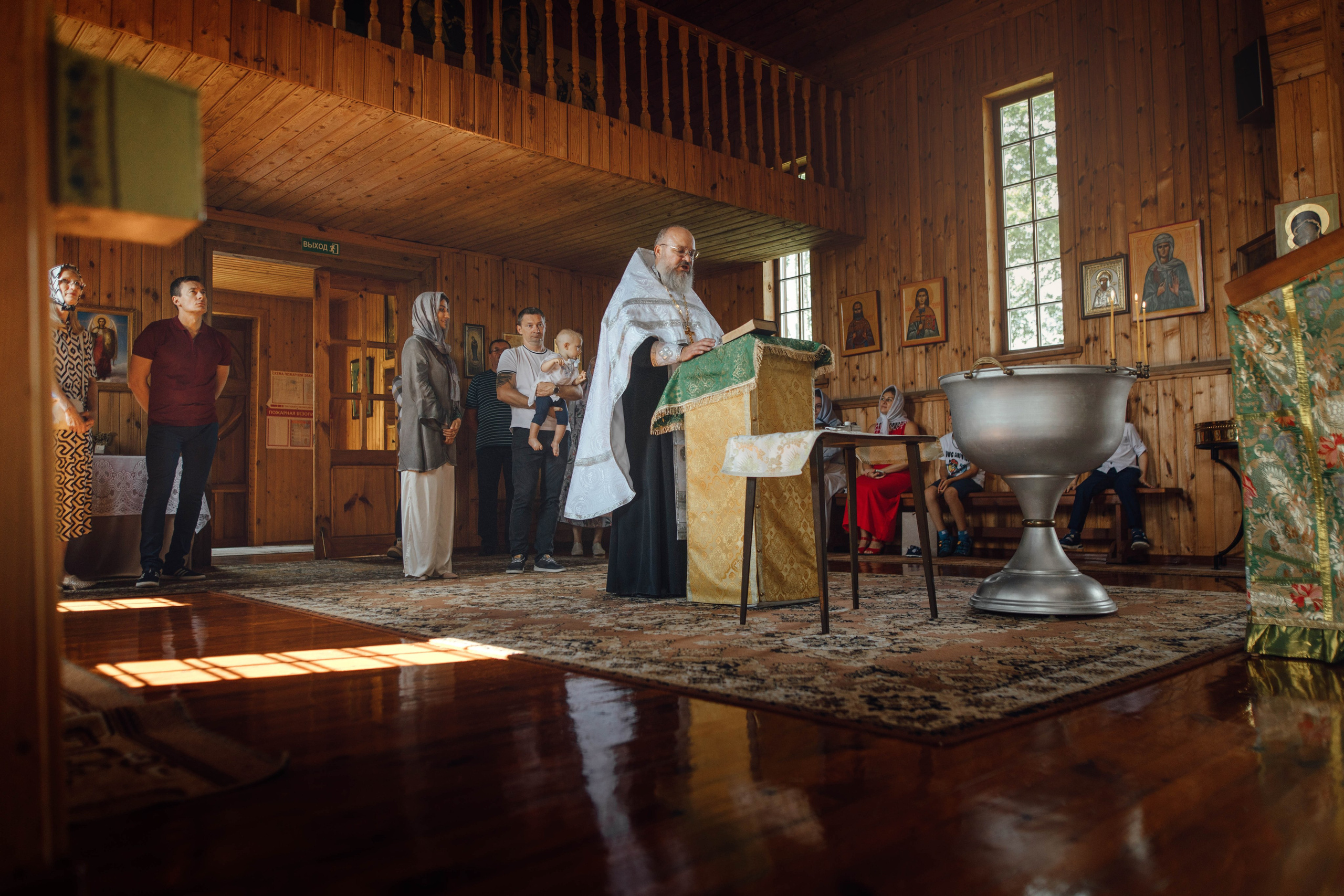 Крещение Тимофея, д. Киевец, храм Святой Троицы, август 2025