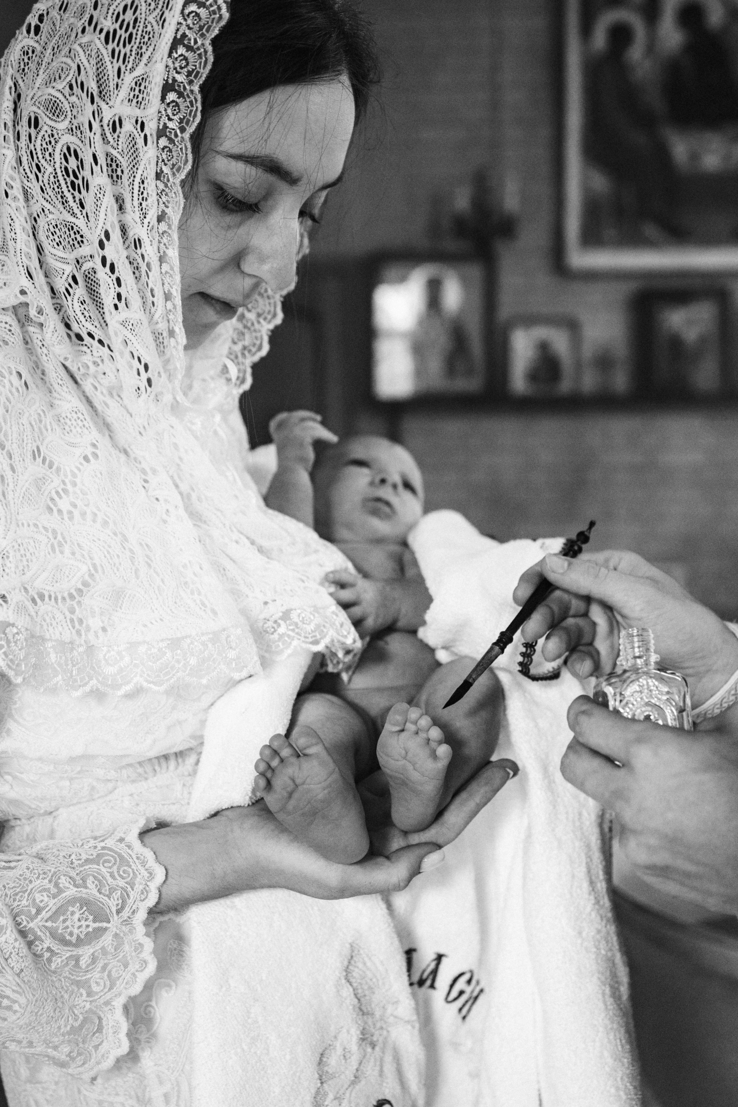 Таинство Крещения Ивана в Церкви Архангела Михаила. Детский и семейный фотограф в Пушкино, Мытищи, Москва Сергеева Светлана