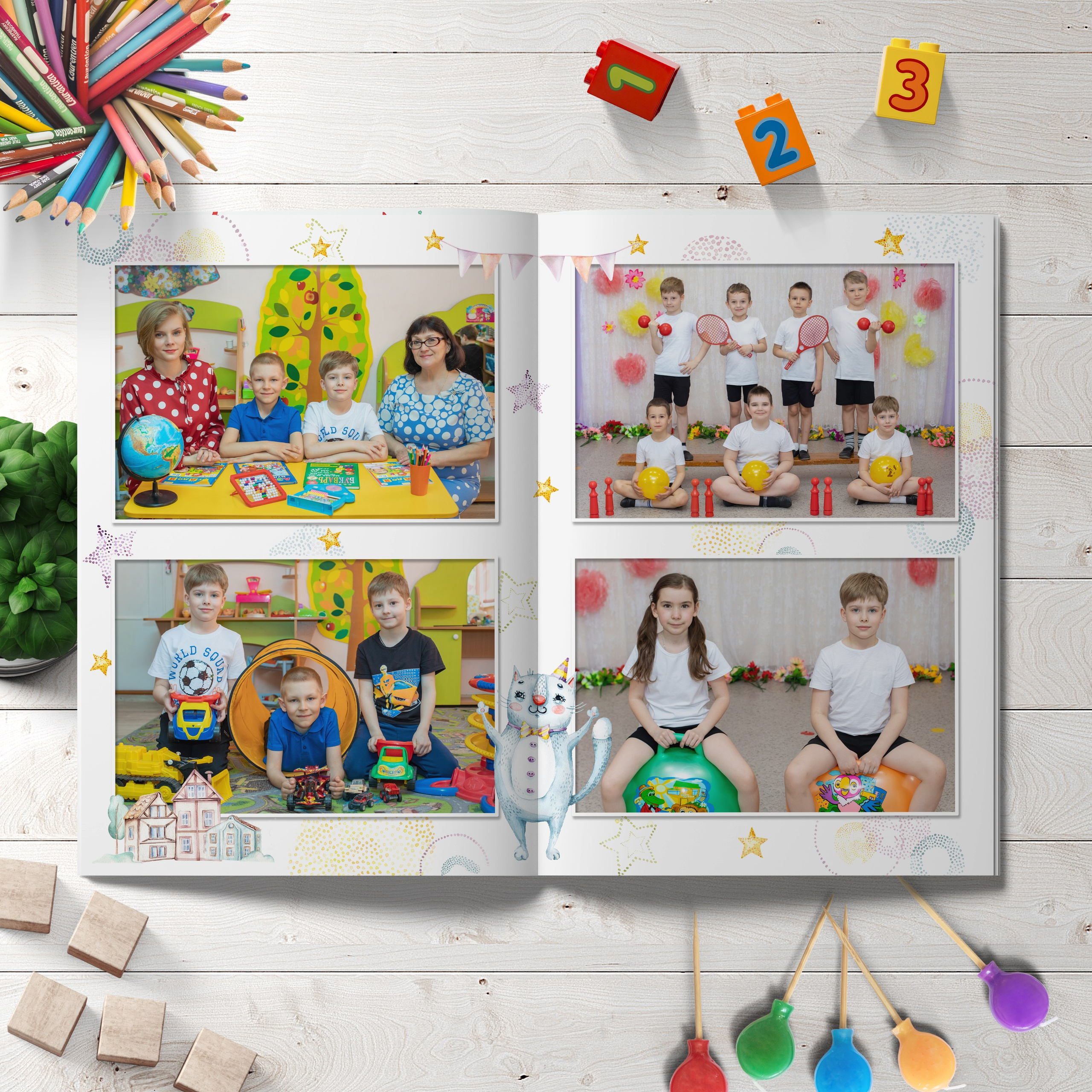 3 разворота Детский сад. Выпускные фотокниги