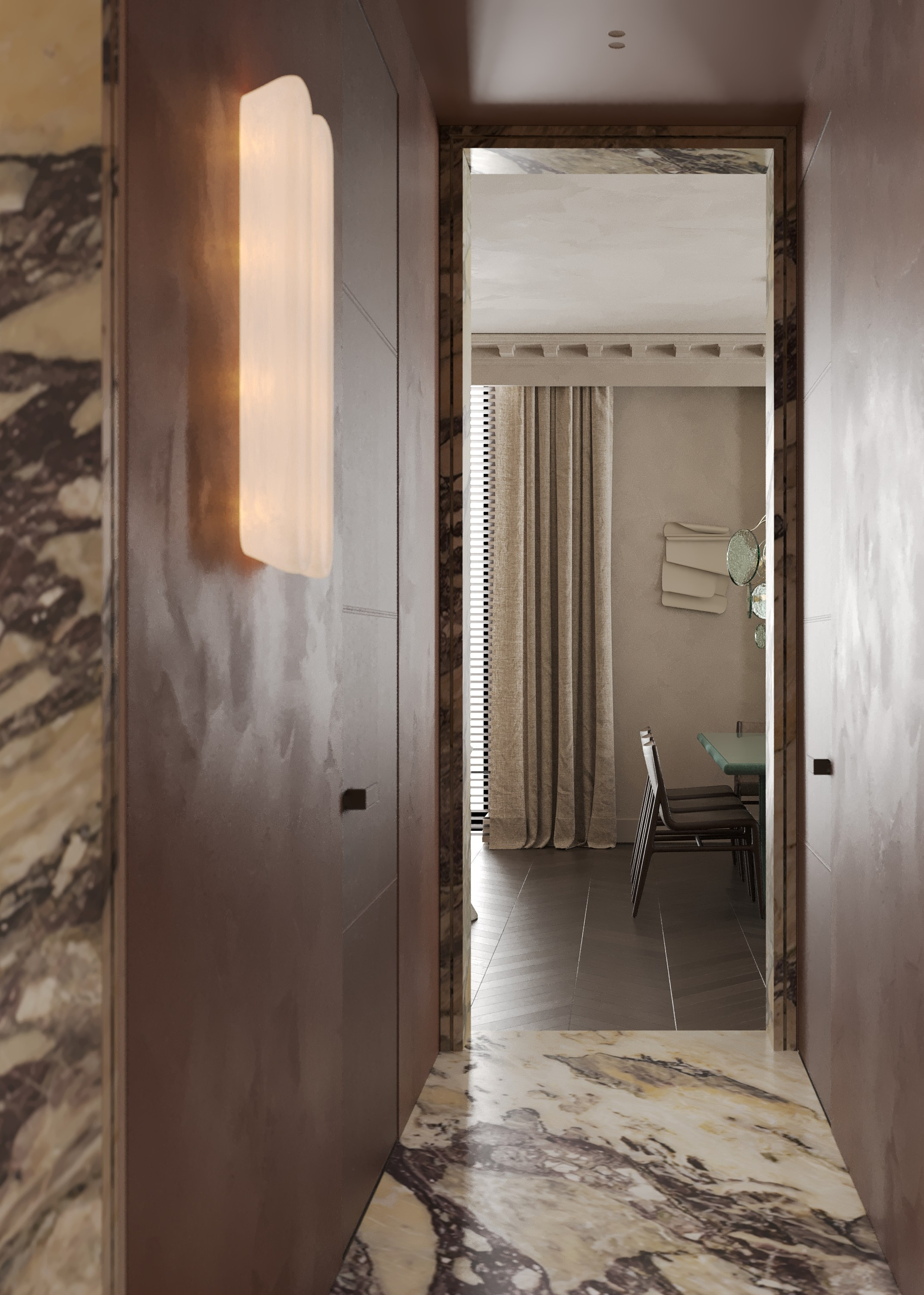 Сдержанная классика с элементами современности в квартире в Москве 135 m². SHAIMERDINOVA INTERIORS