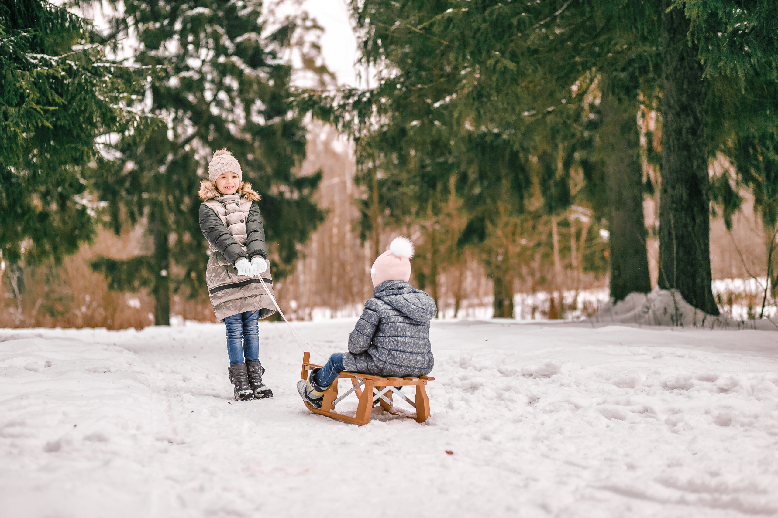 Семейная фотосессия зимой на природе