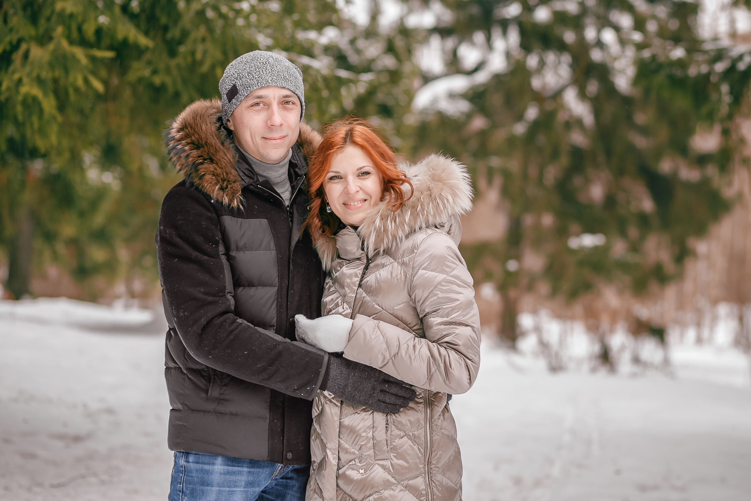 Семейная фотосессия зимой на природе