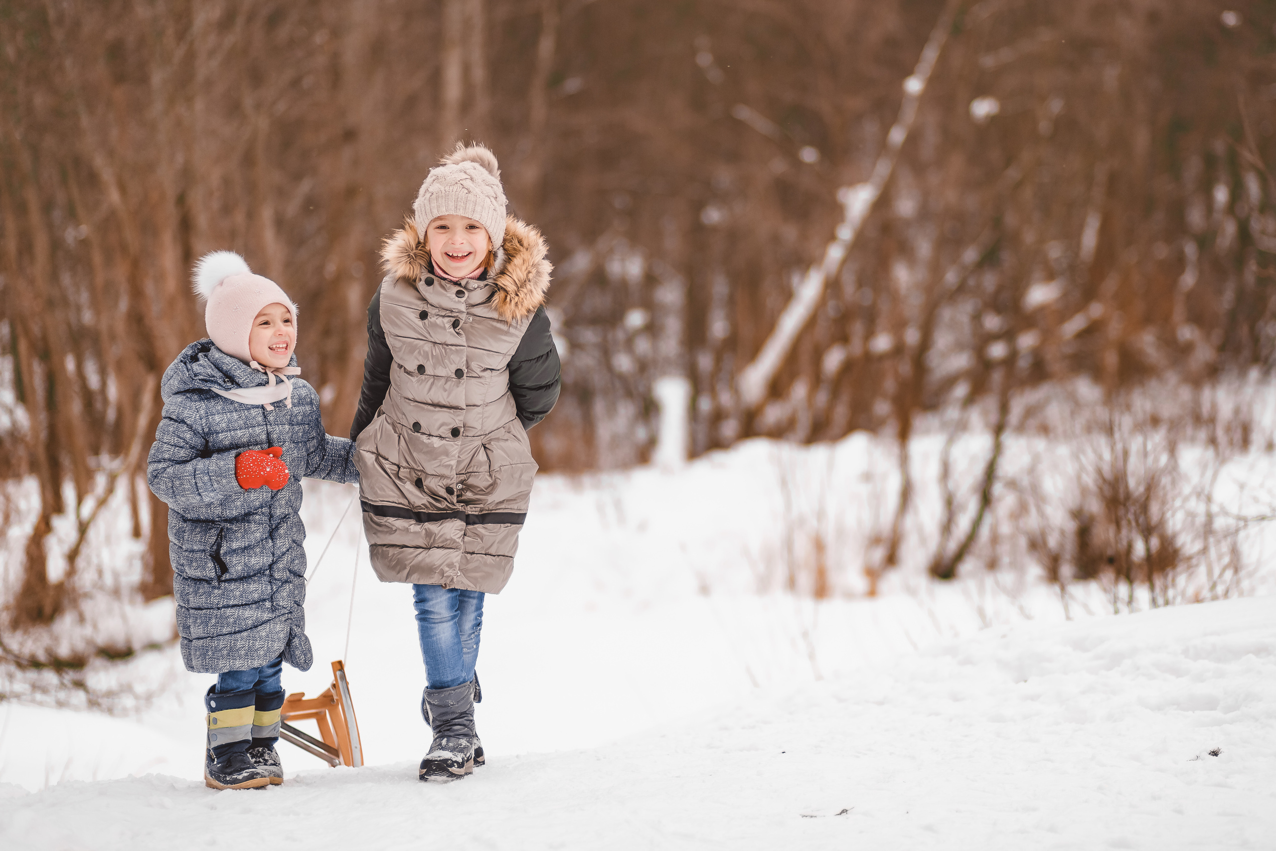 Семейная фотосессия зимой на природе