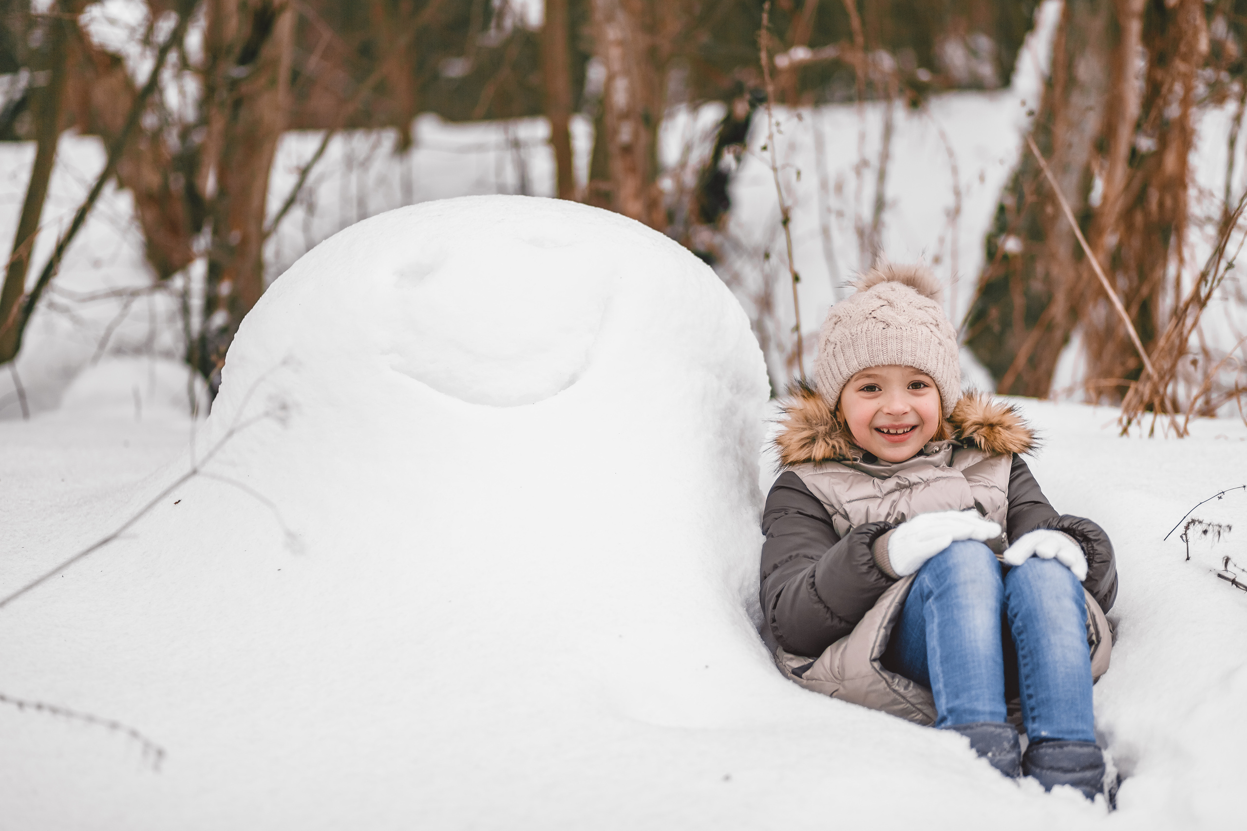 Семейная фотосессия зимой на природе
