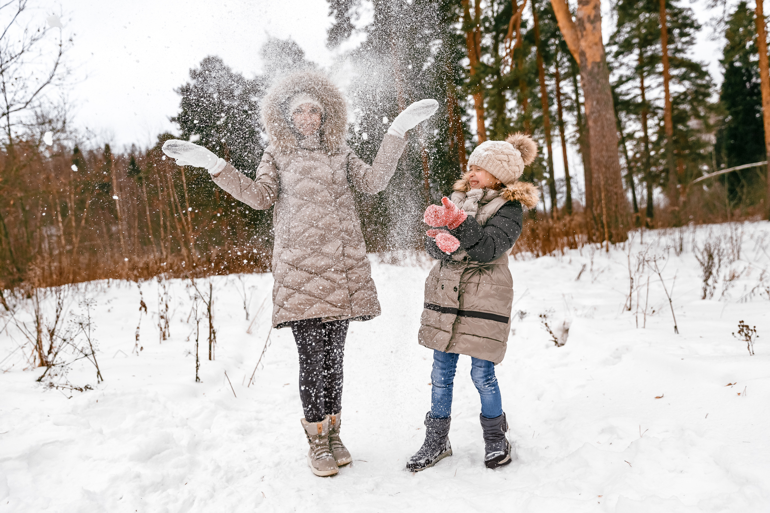 Семейная фотосессия зимой на природе