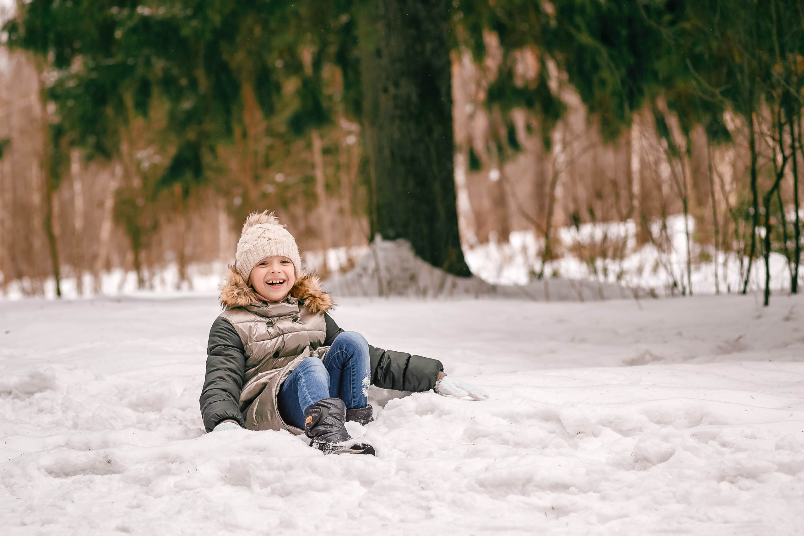 Семейная фотосессия зимой на природе