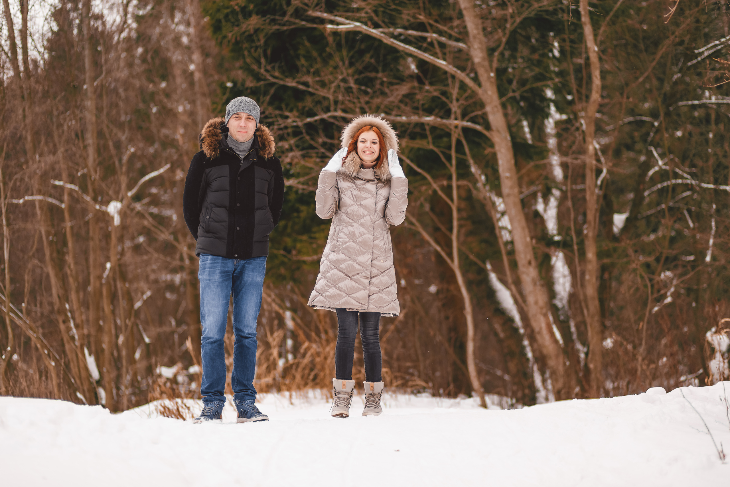 Семейная фотосессия зимой на природе