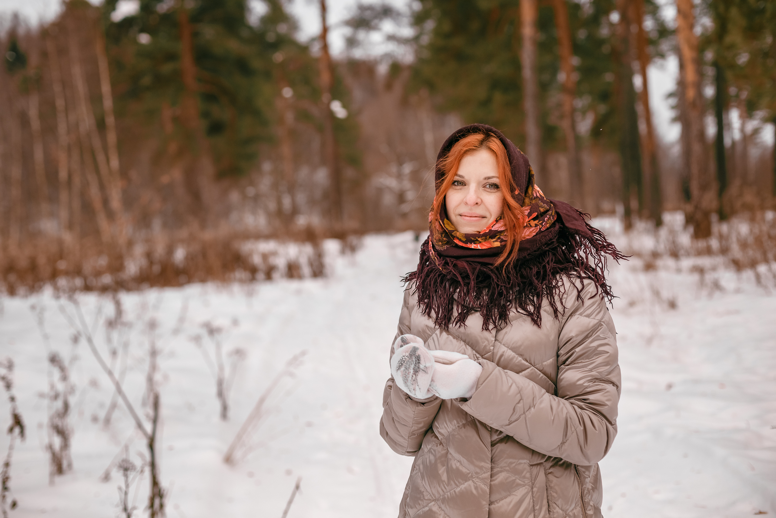 Семейная фотосессия зимой на природе