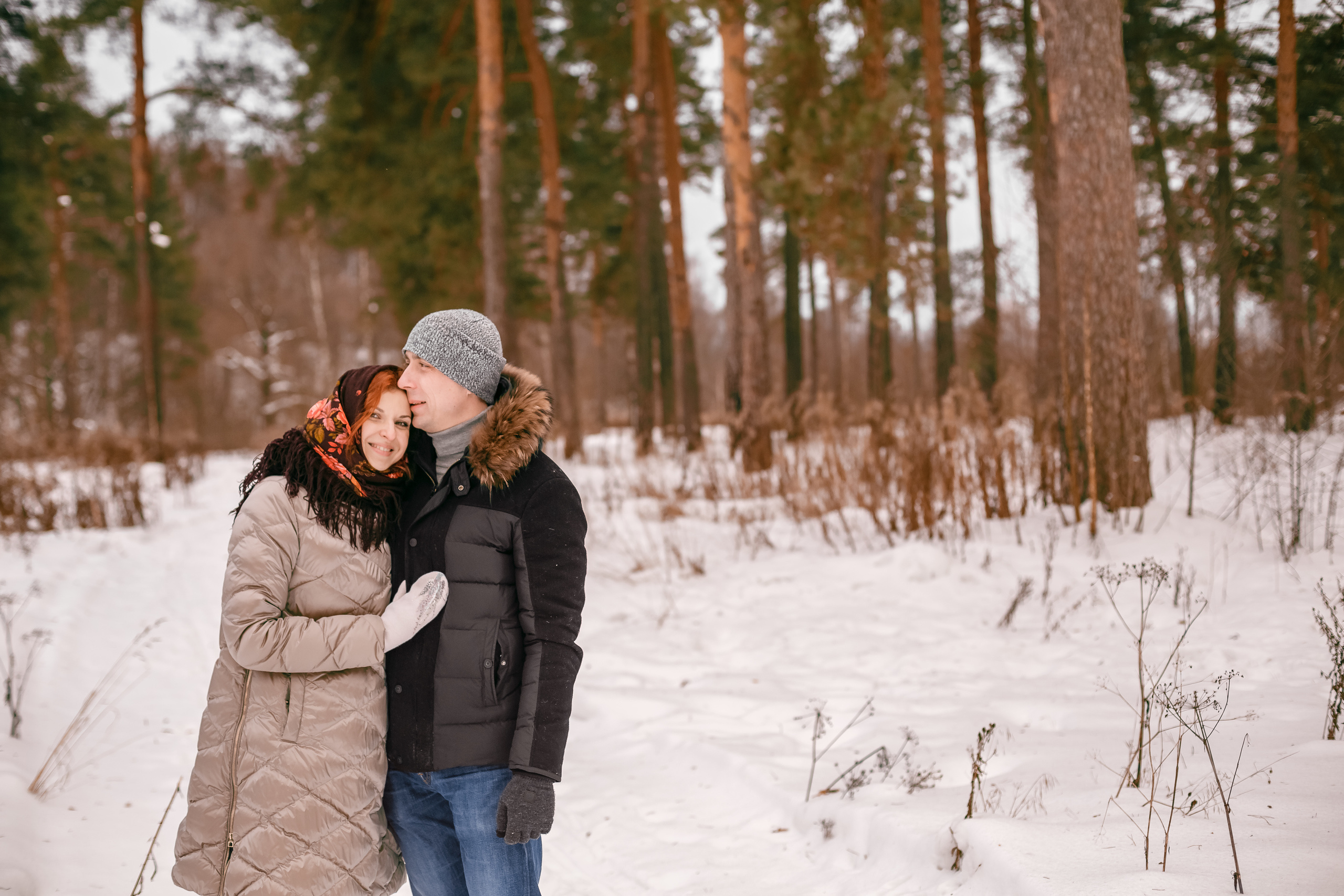 Семейная фотосессия зимой на природе