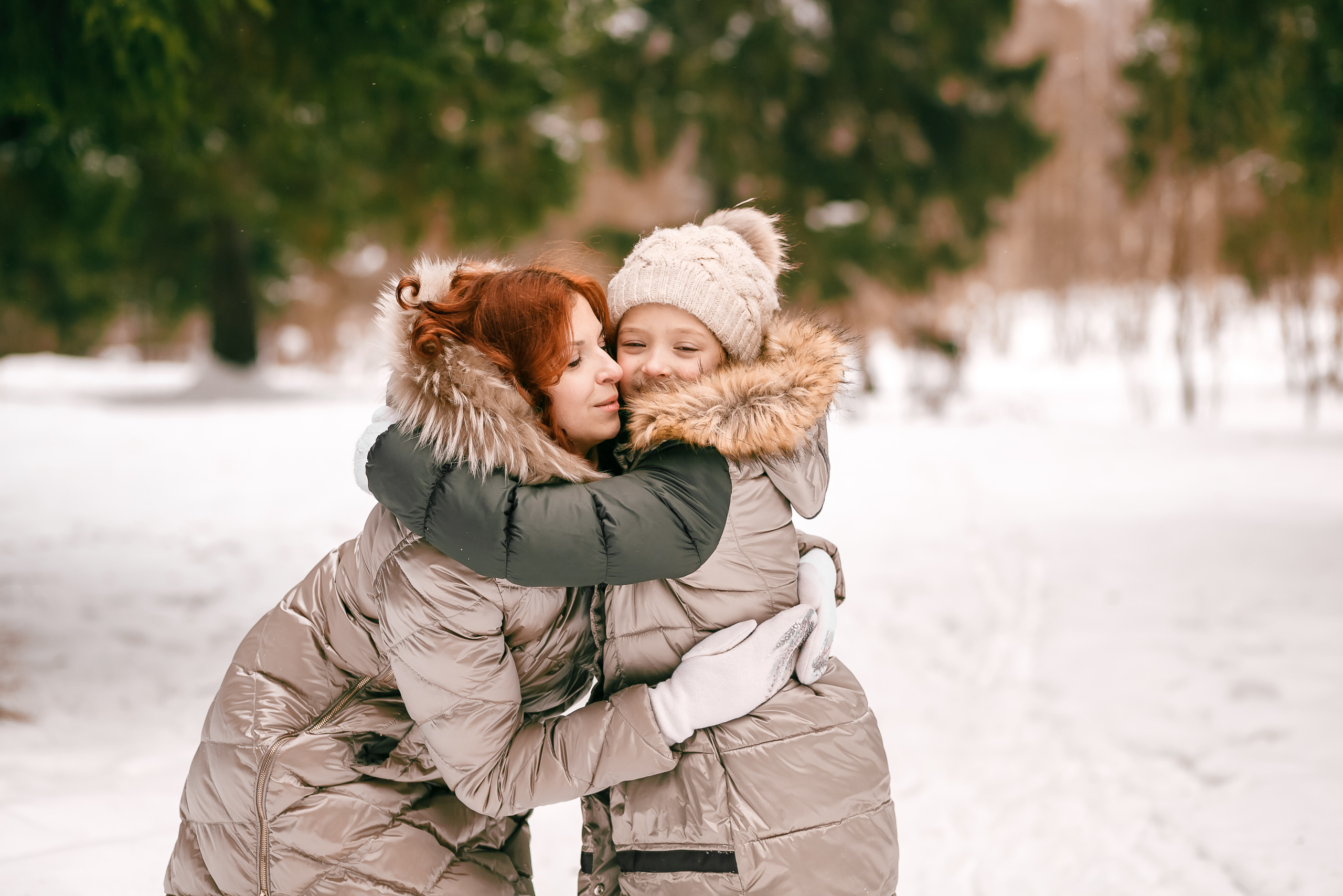 Семейная фотосессия зимой на природе