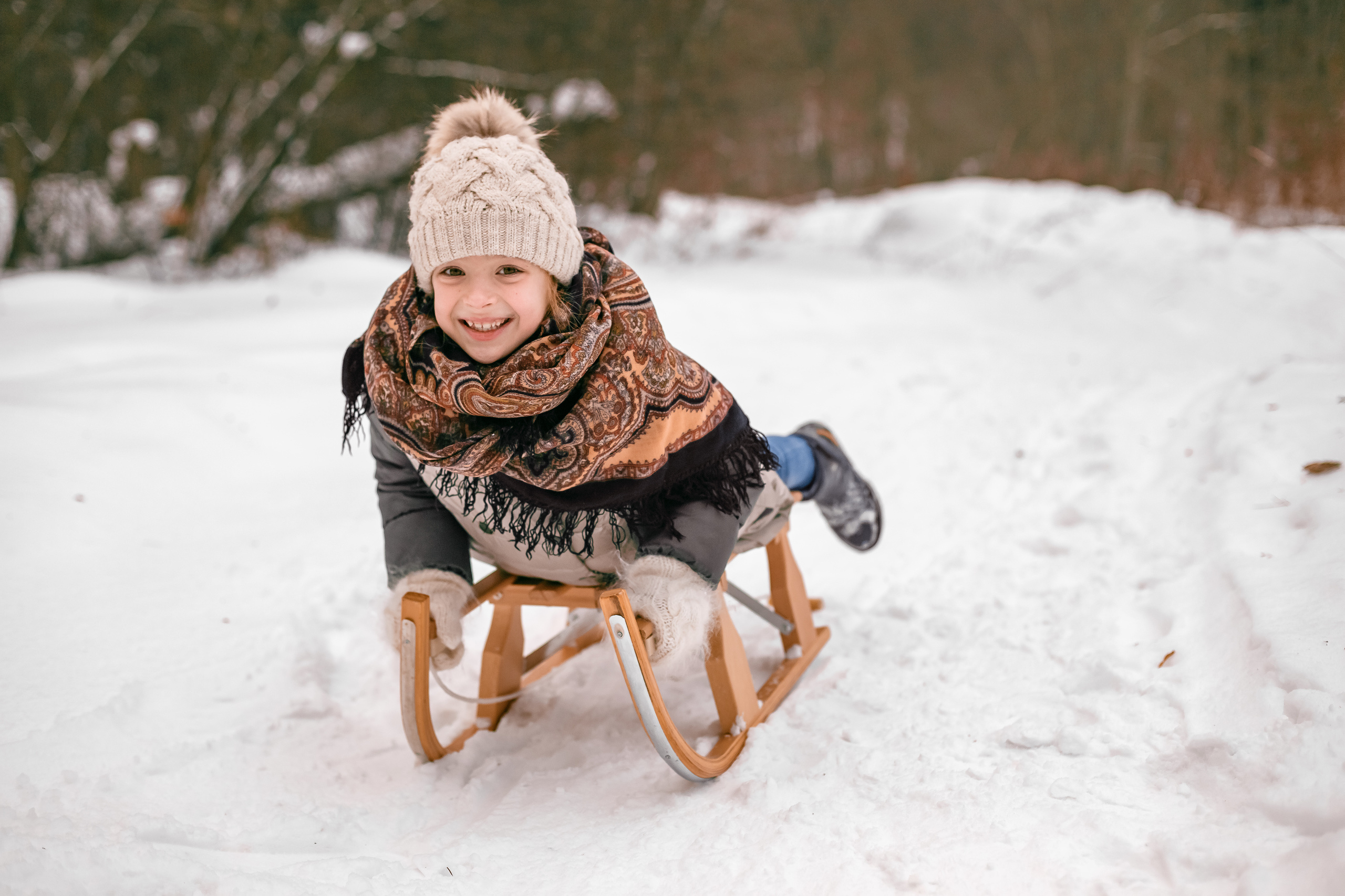 Семейная фотосессия зимой на природе