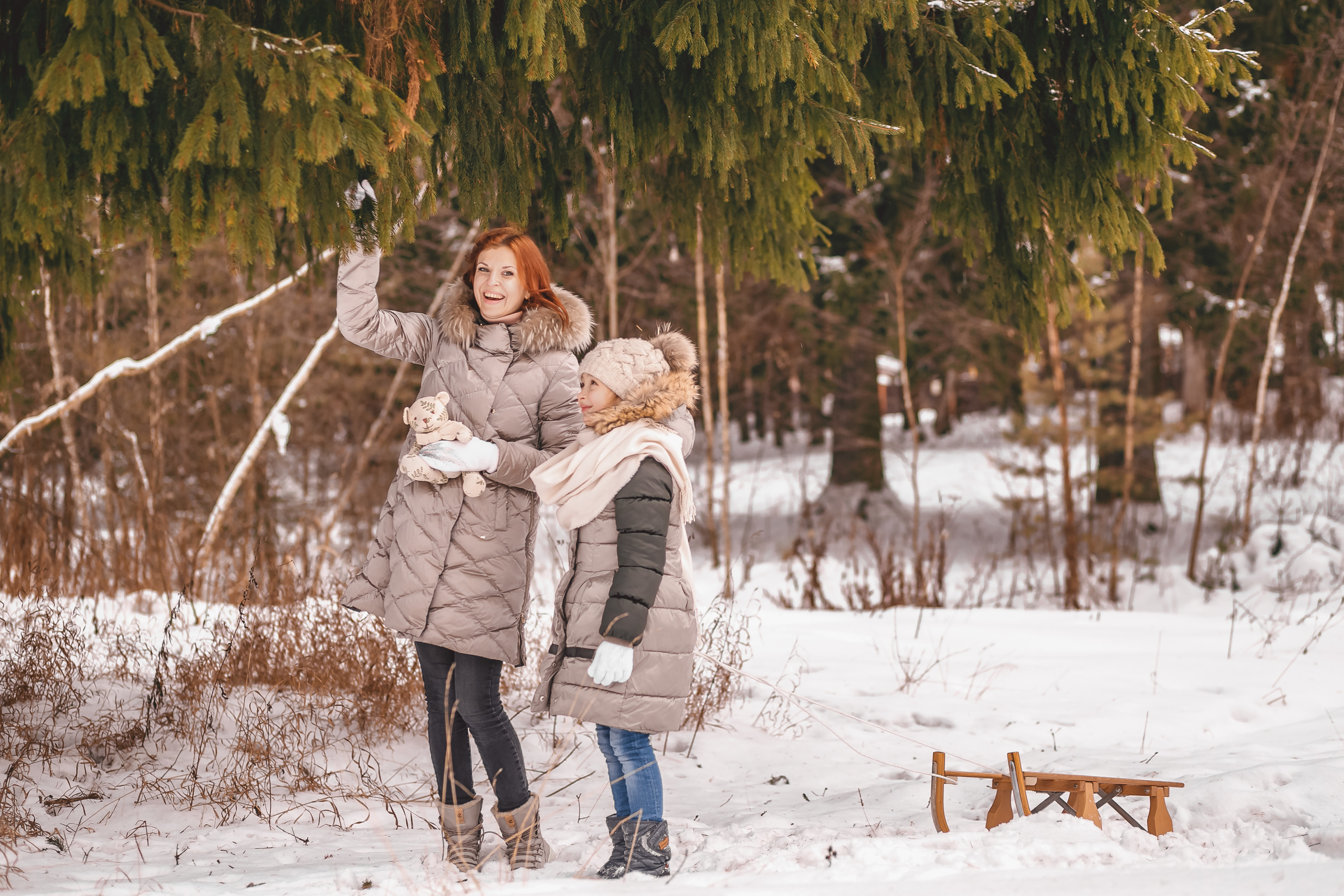 Семейная фотосессия зимой на природе