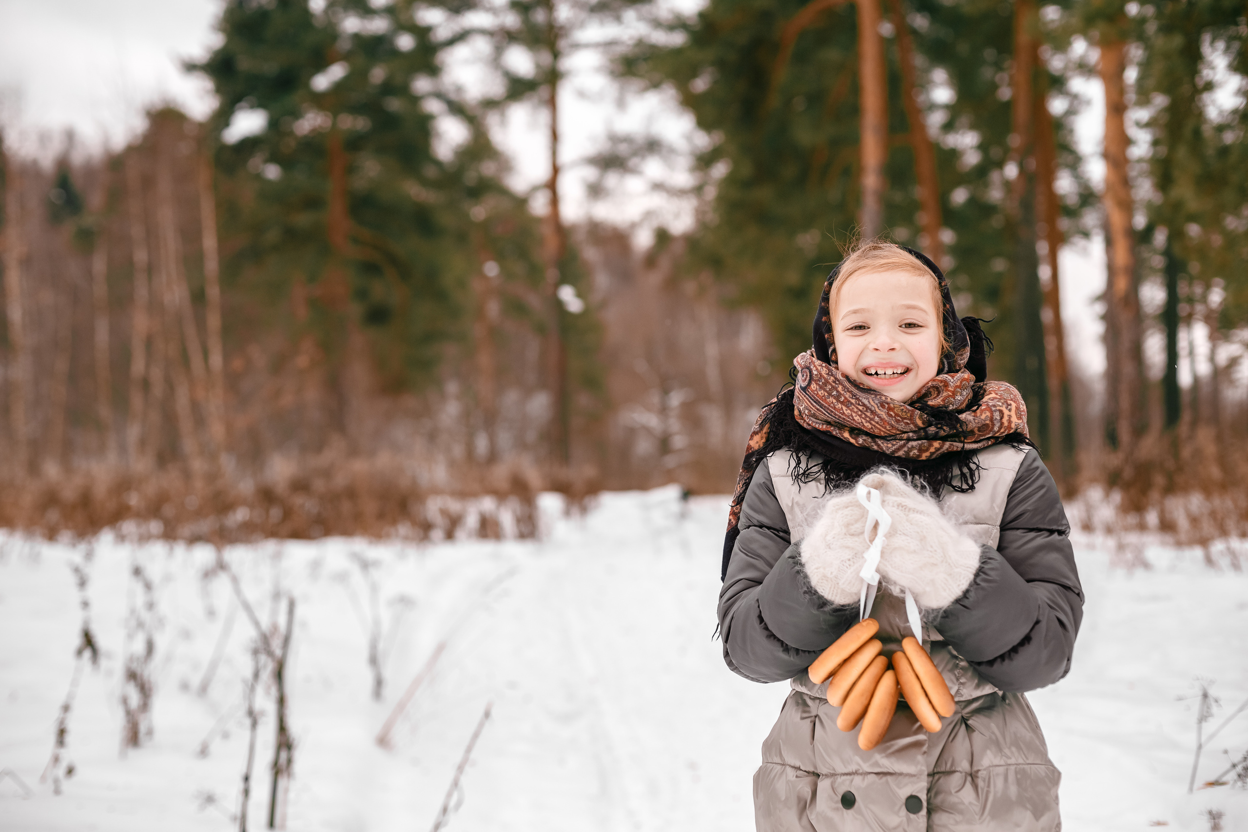 Семейная фотосессия зимой на природе