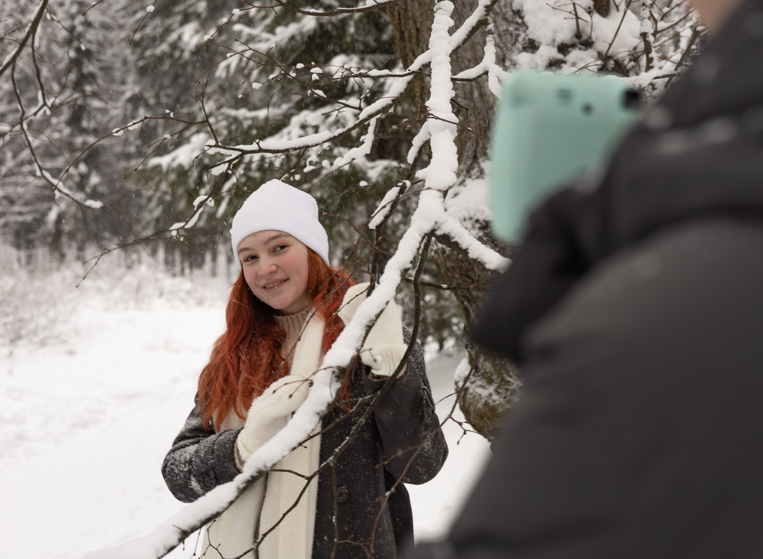 Николь и Егор. Зимняя фотосессия в Шуваловском парке. Портретный фотограф Панферова Регина г. Санкт-Петербург, г. Казань
