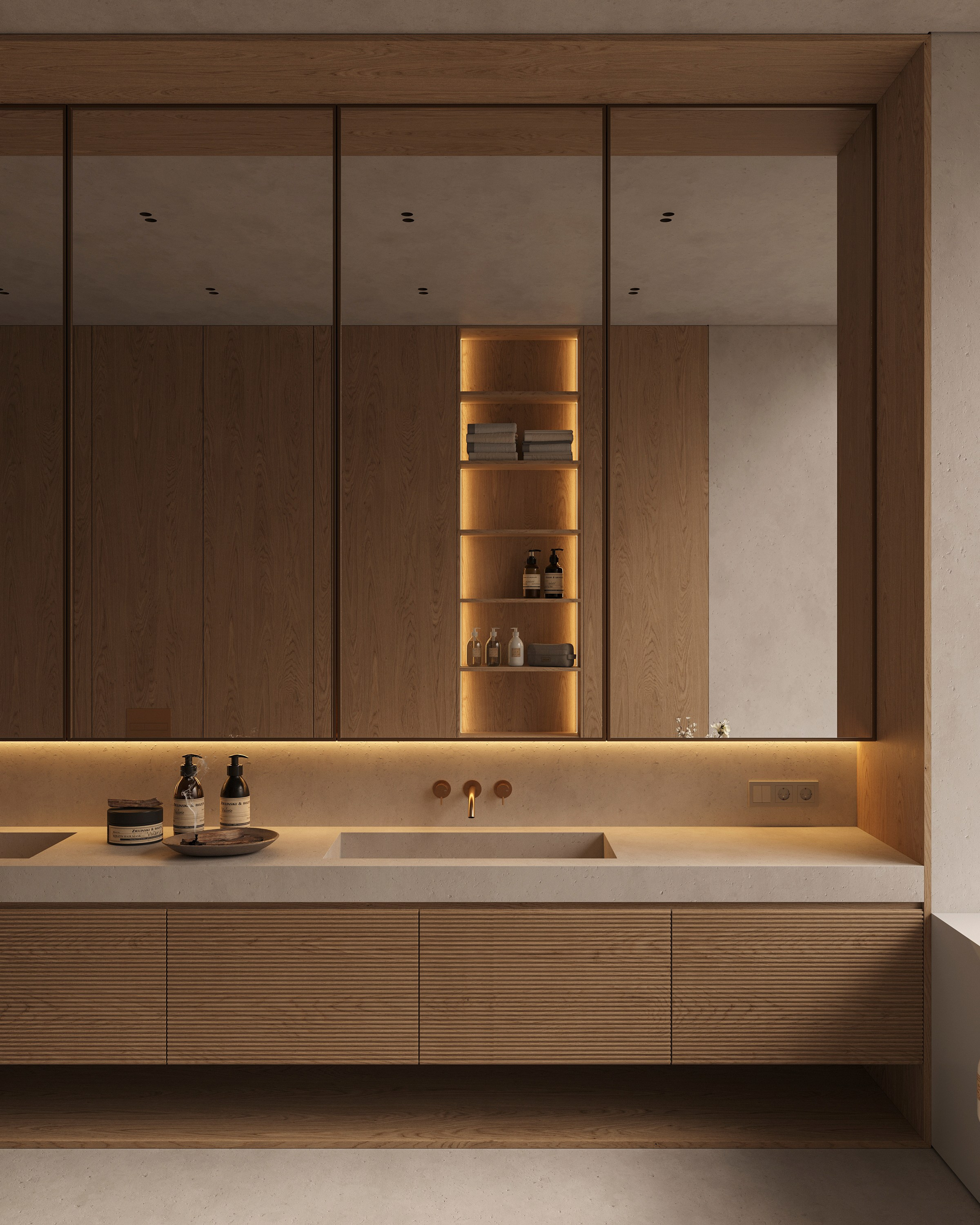 ZEN BATHROOM | SUNNY & SOFT CONCEPTS. Interior Visualization by Valerie Stetyukevich