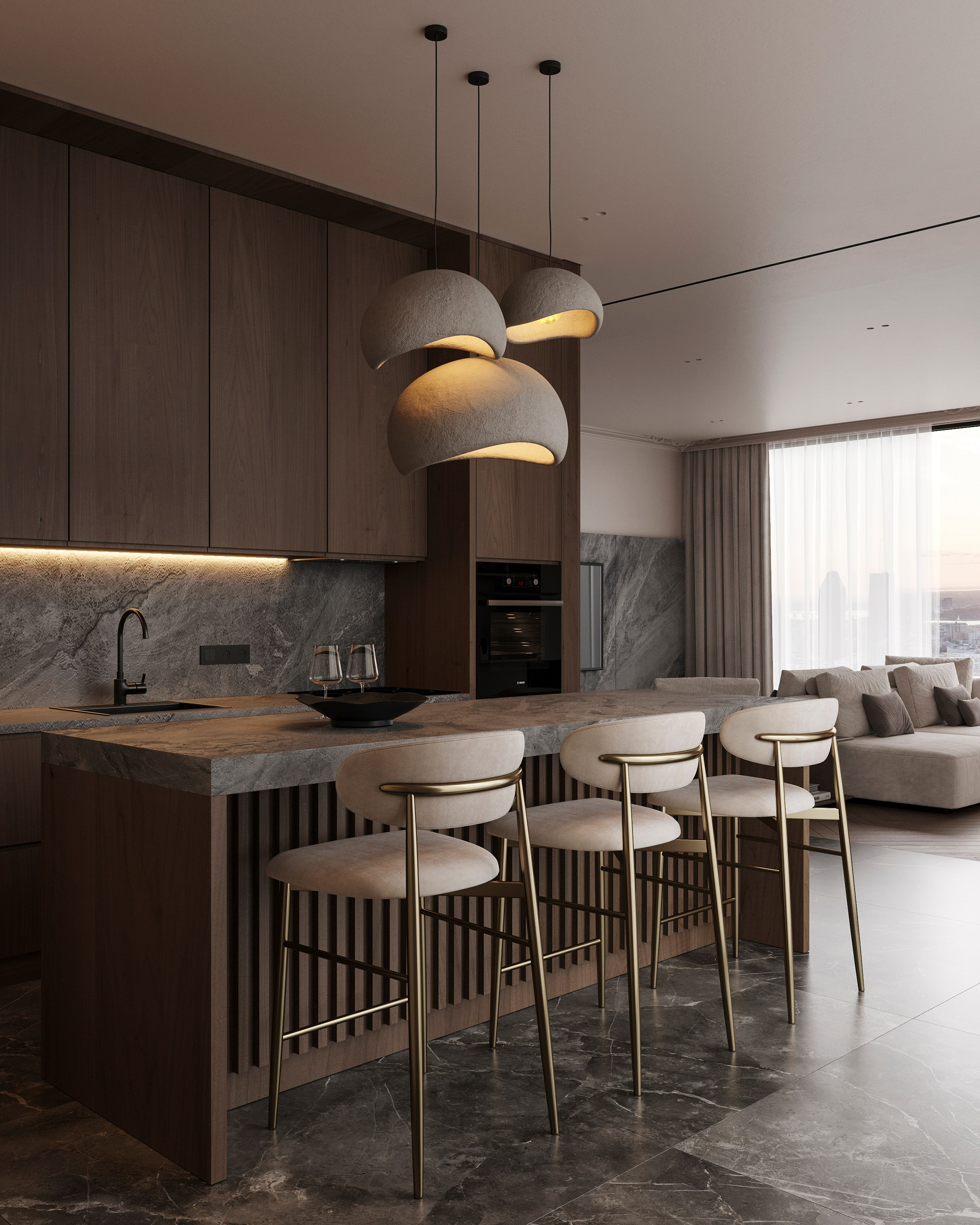 COZY SKYLINE | CONCEPTUAL PROJECT. Interior Visualization by Valerie Stetyukevich