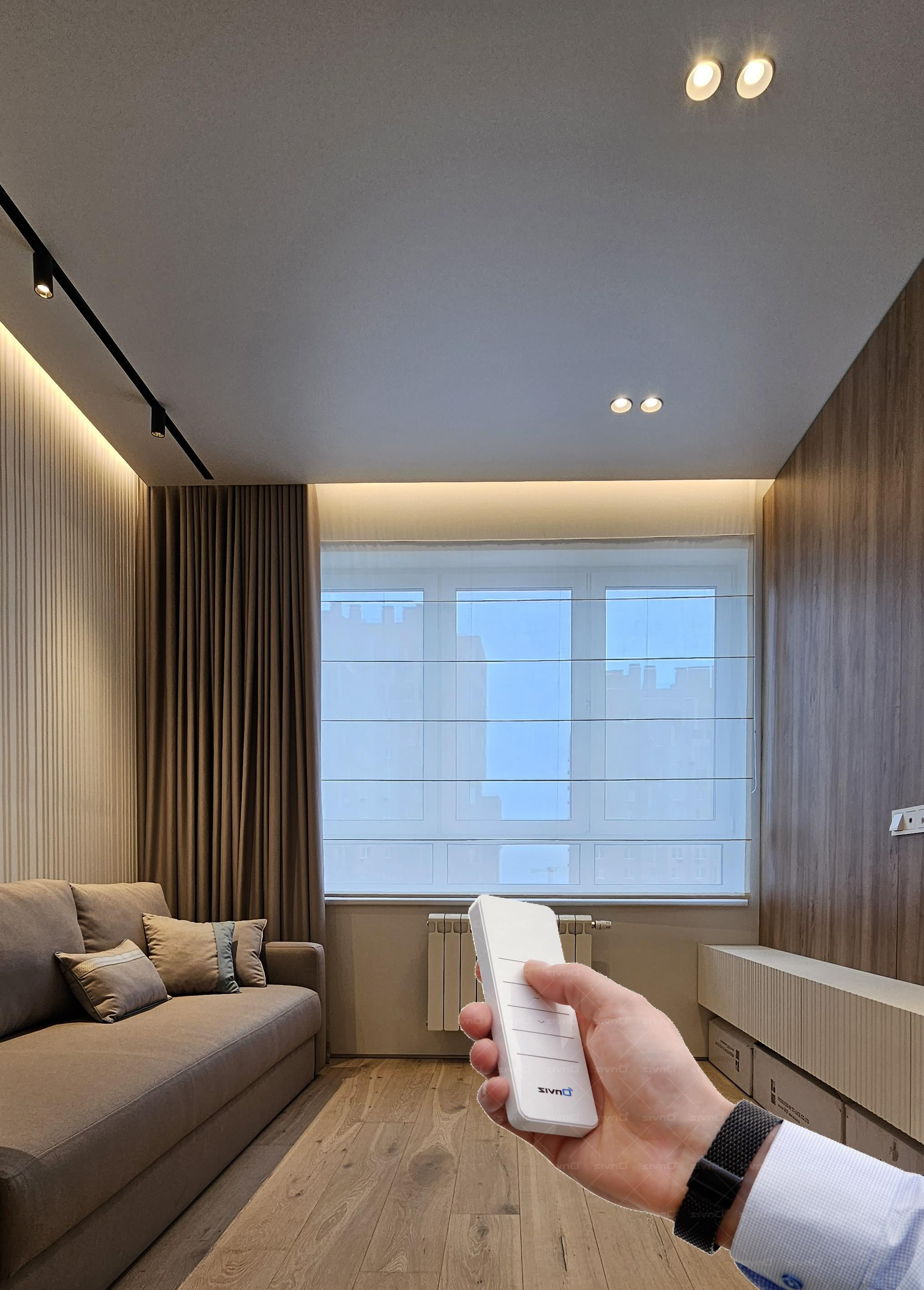 Электро-карнизы Пульт для электрокарниза Умный дом. Студия интерьерных решений SUNHOUSE. Натяжные потолки, шторы, текстиль