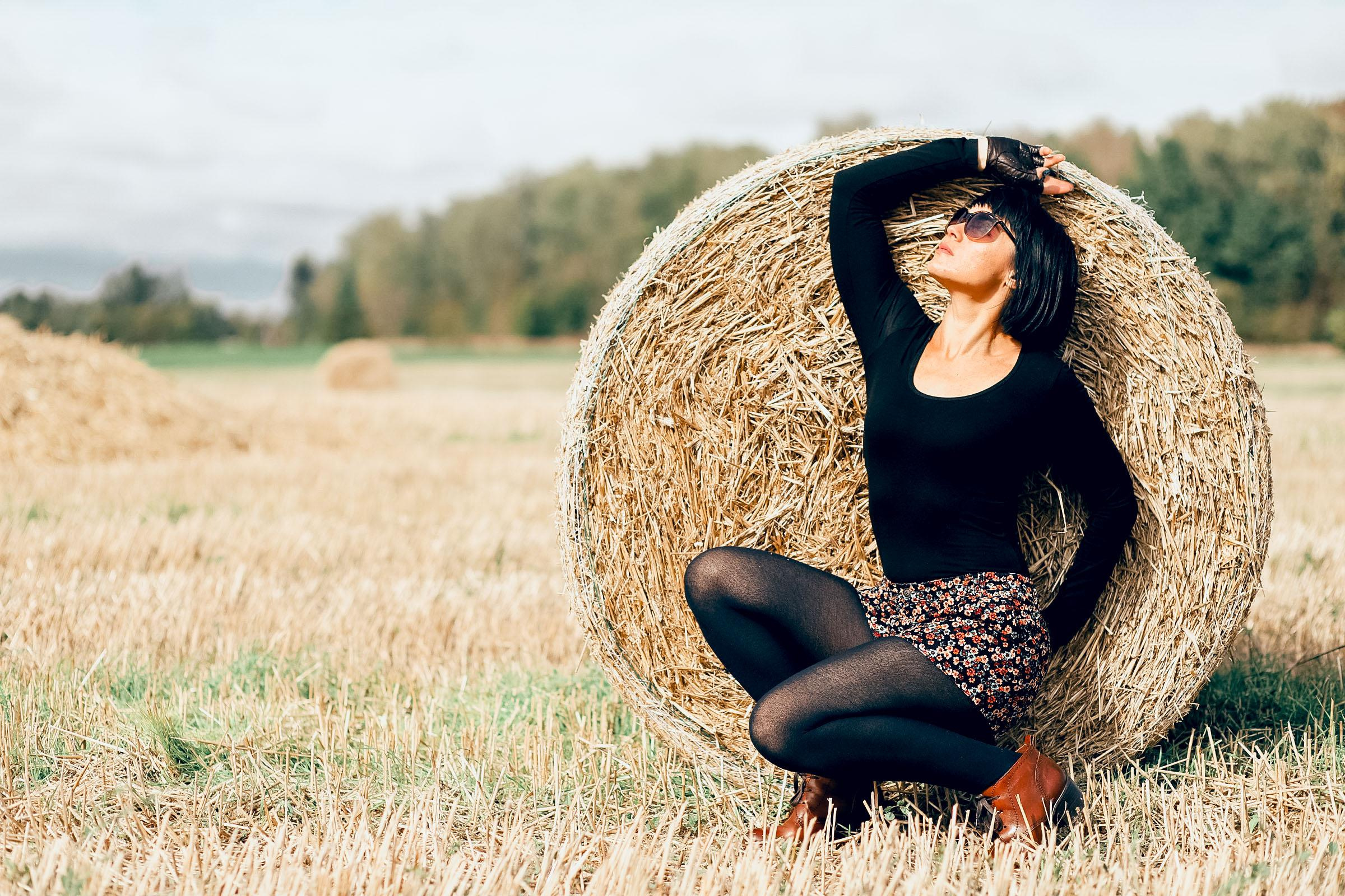 Stasya and field. Home