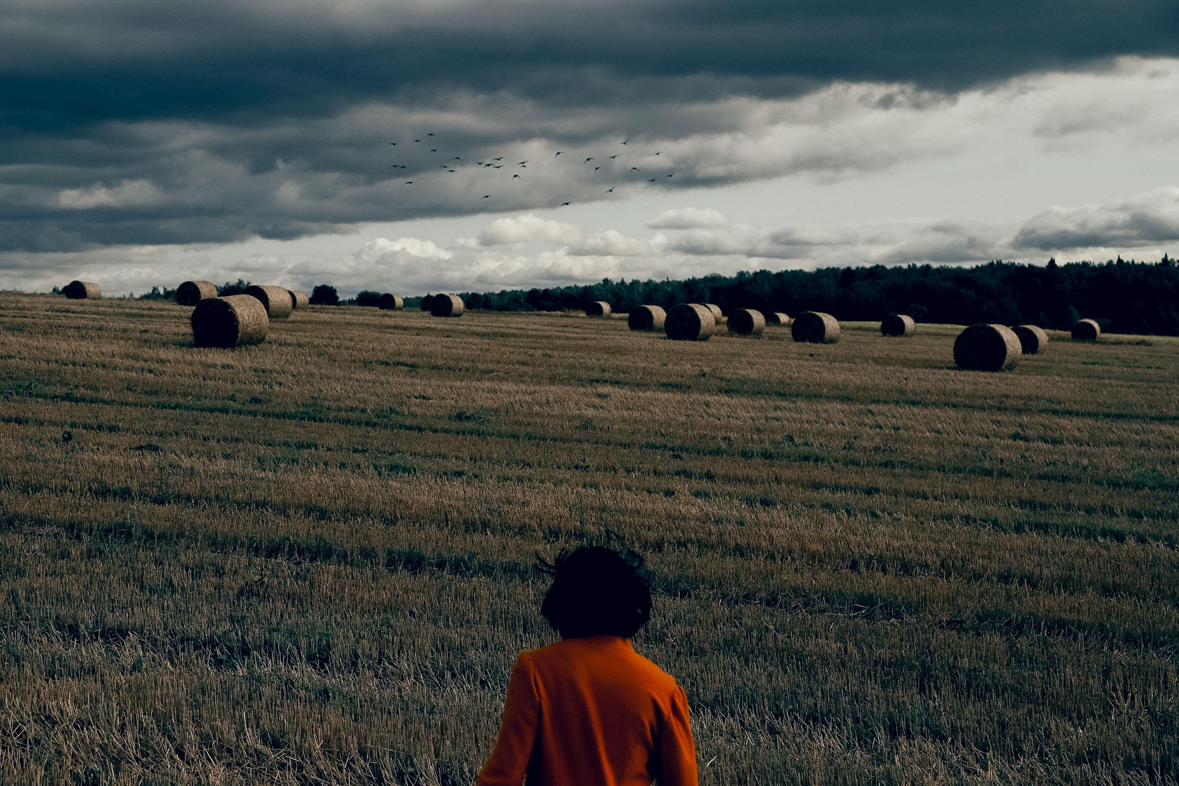 Stasya and field. Home