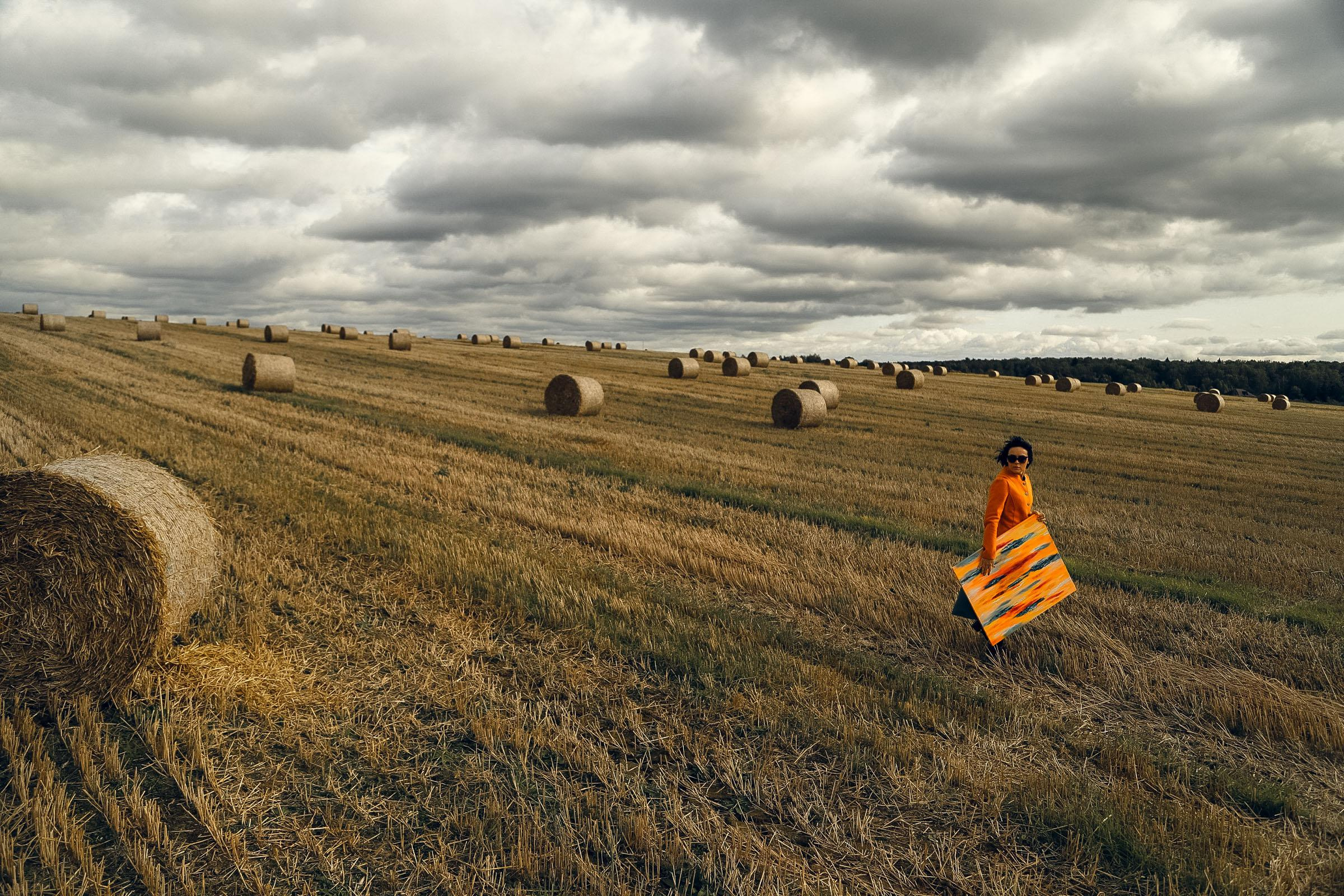 Stasya and field. Home