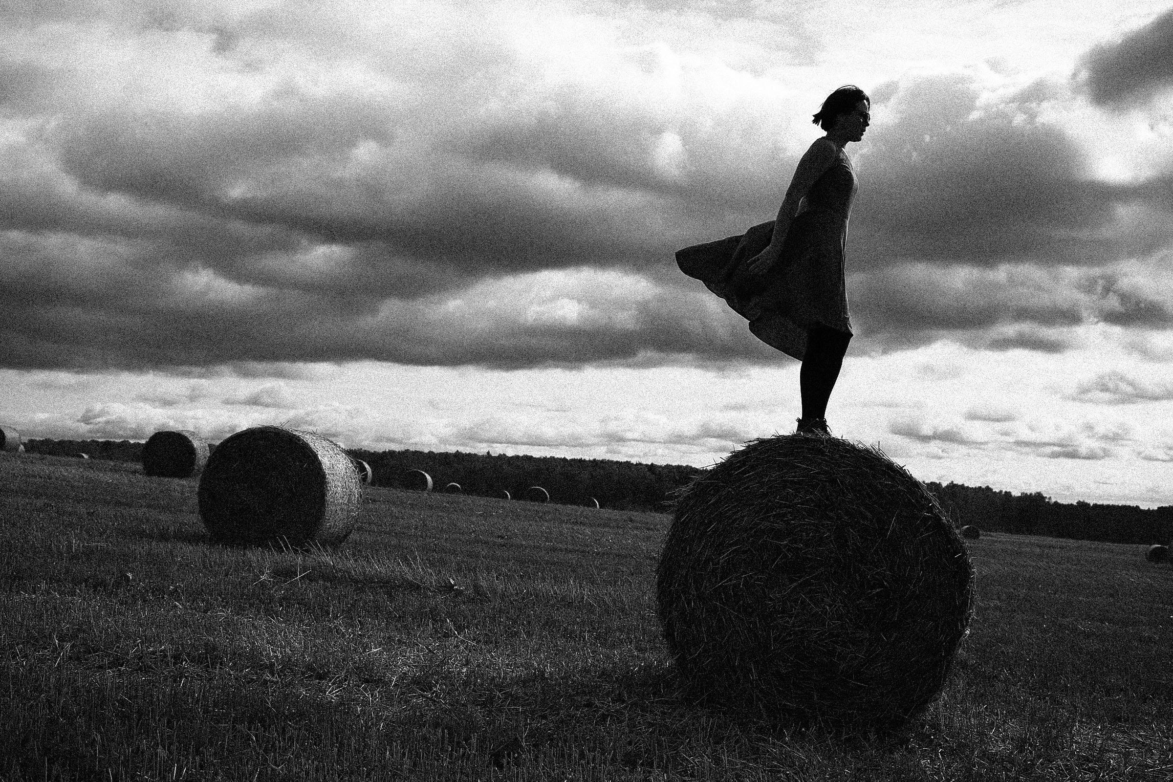 Stasya and field. Home