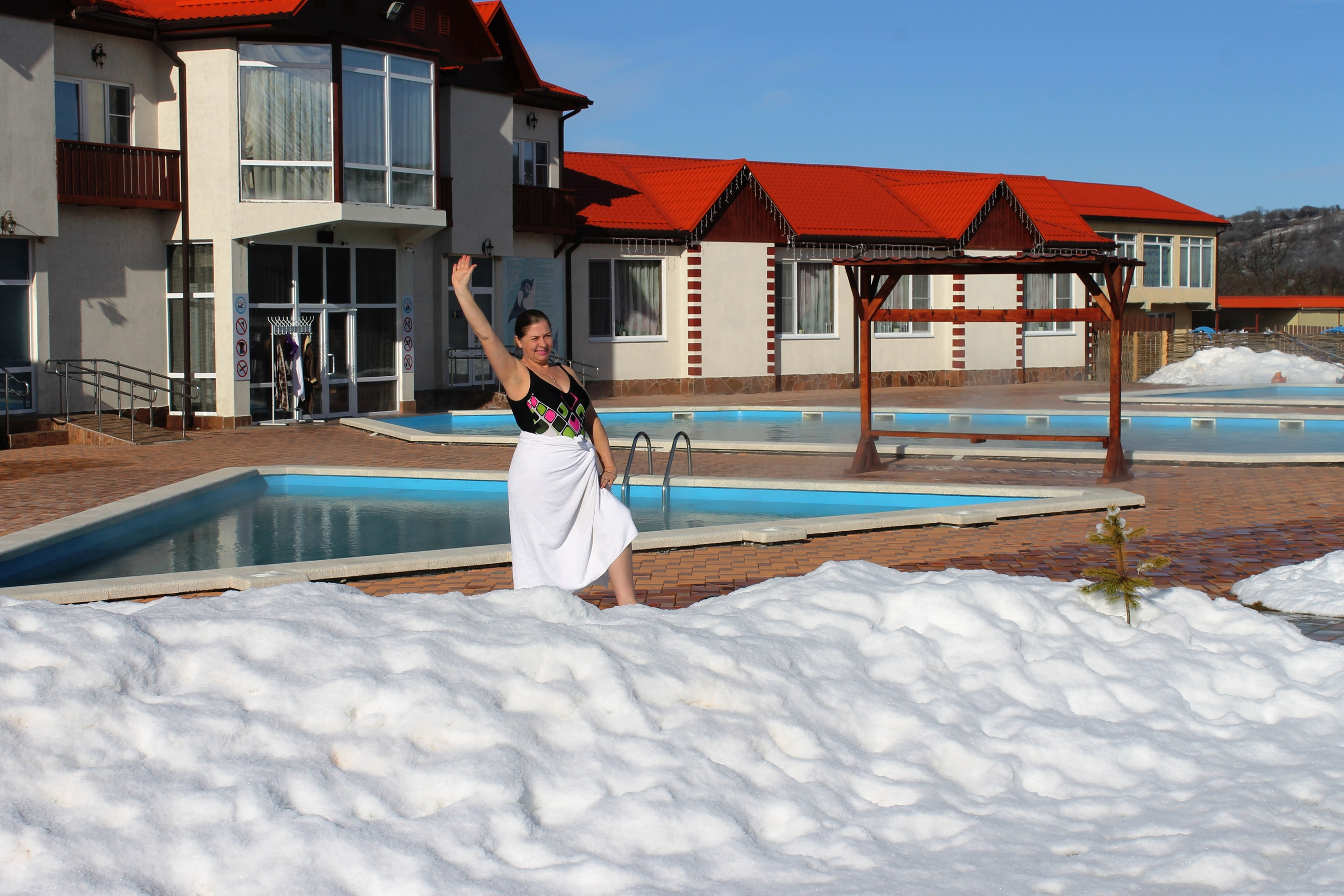 Термальный источник зимой,летом,весной и осенью