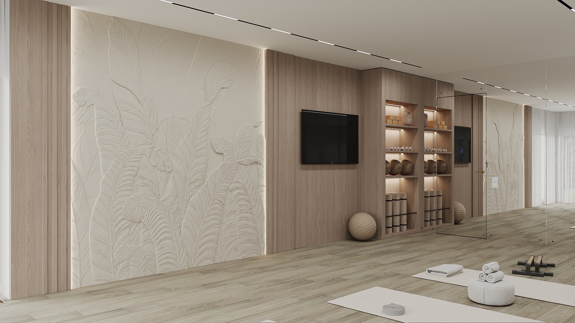 ЗАЛ ДЛЯ ЙОГИ. Irina Balykina — Interior 3D Visualisation